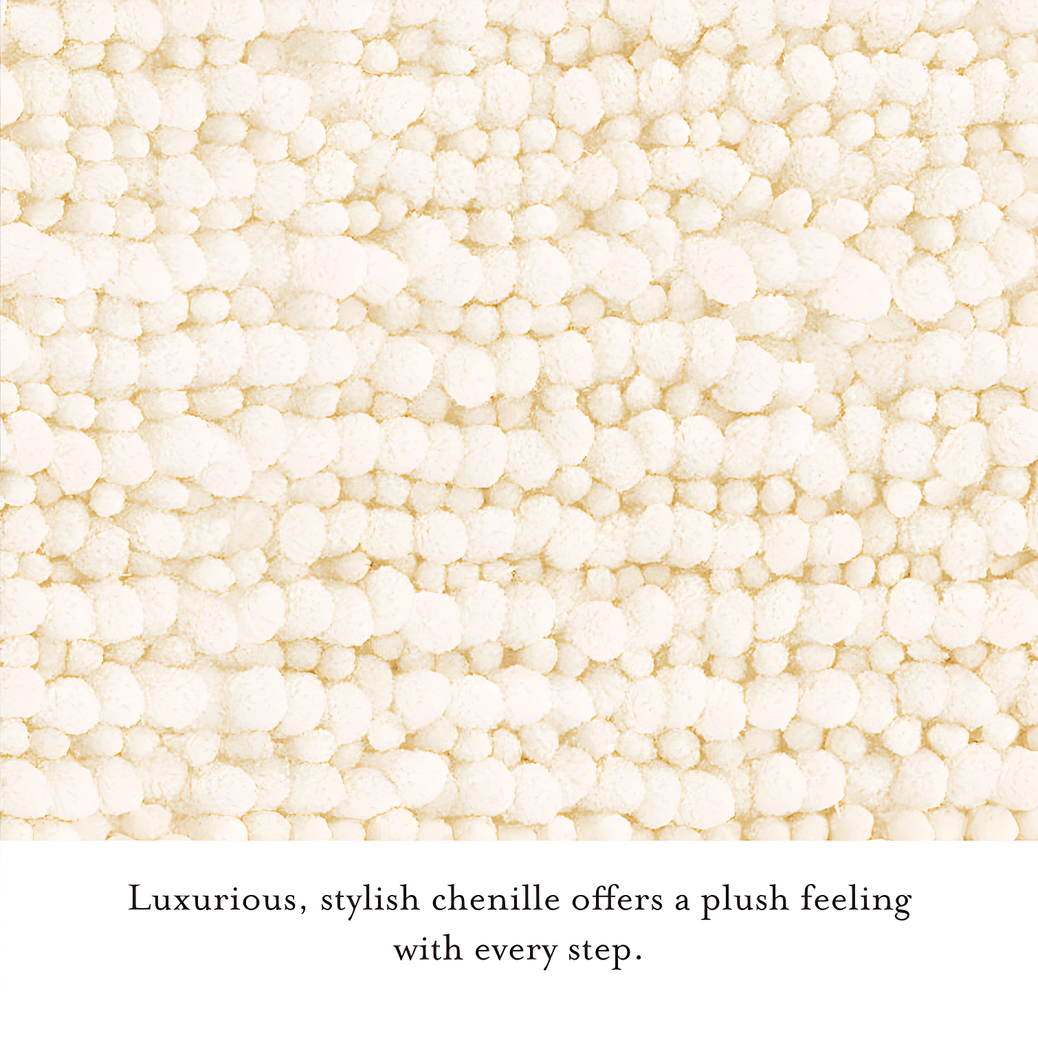 Laura Ashley Butter Chenille Bath Rug