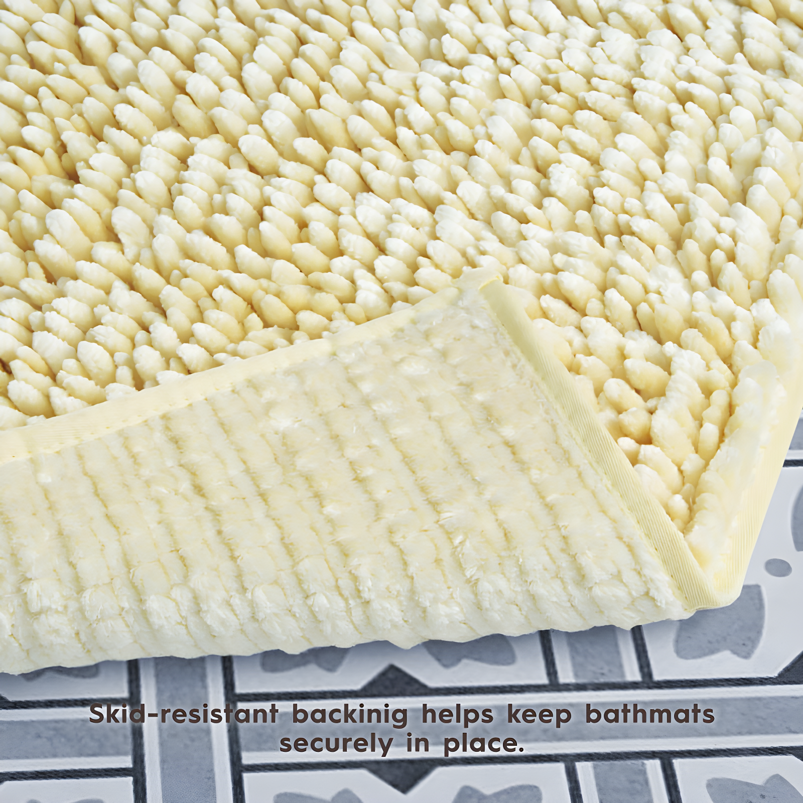 Laura Ashley Butter Chenille Bath Rug