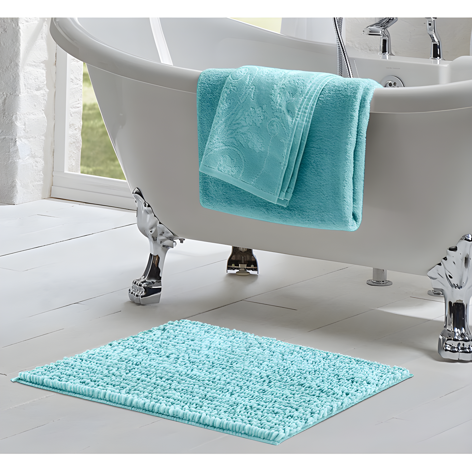 Laura Ashley Butter Chenille Bath Rug