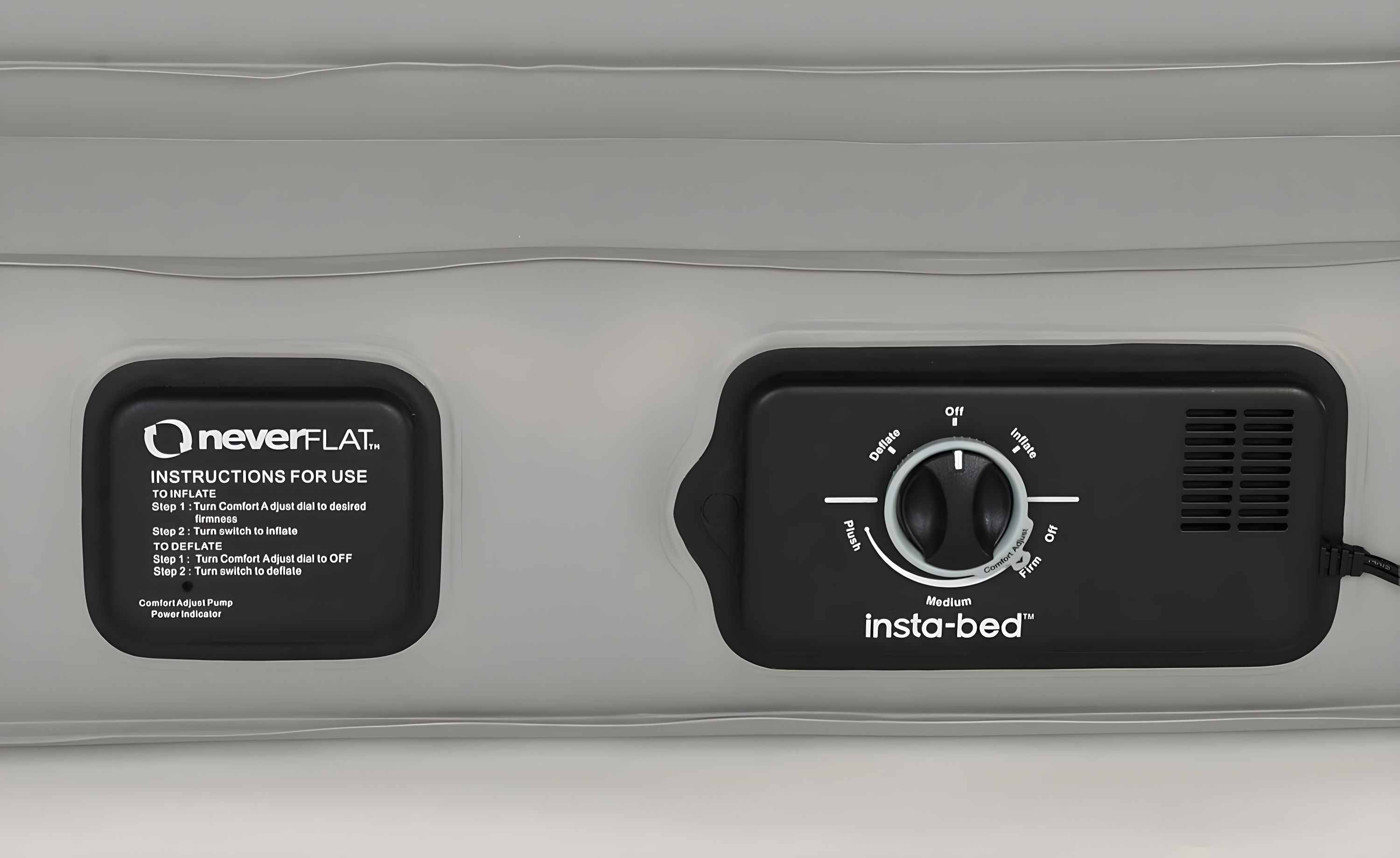 Insta-bed 18" Raised Twin Air Mattress with Never Flat Ac Pump, Gray