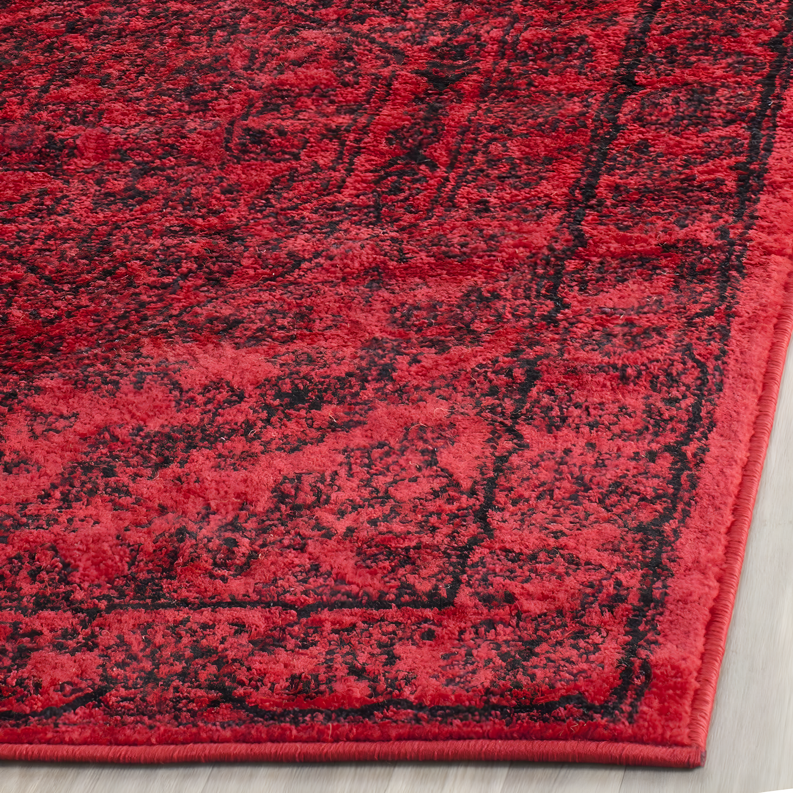 Adirondack ADR108 Machine Made Indoor Accent Rug - Red/Black - 3'x5' - Safavieh