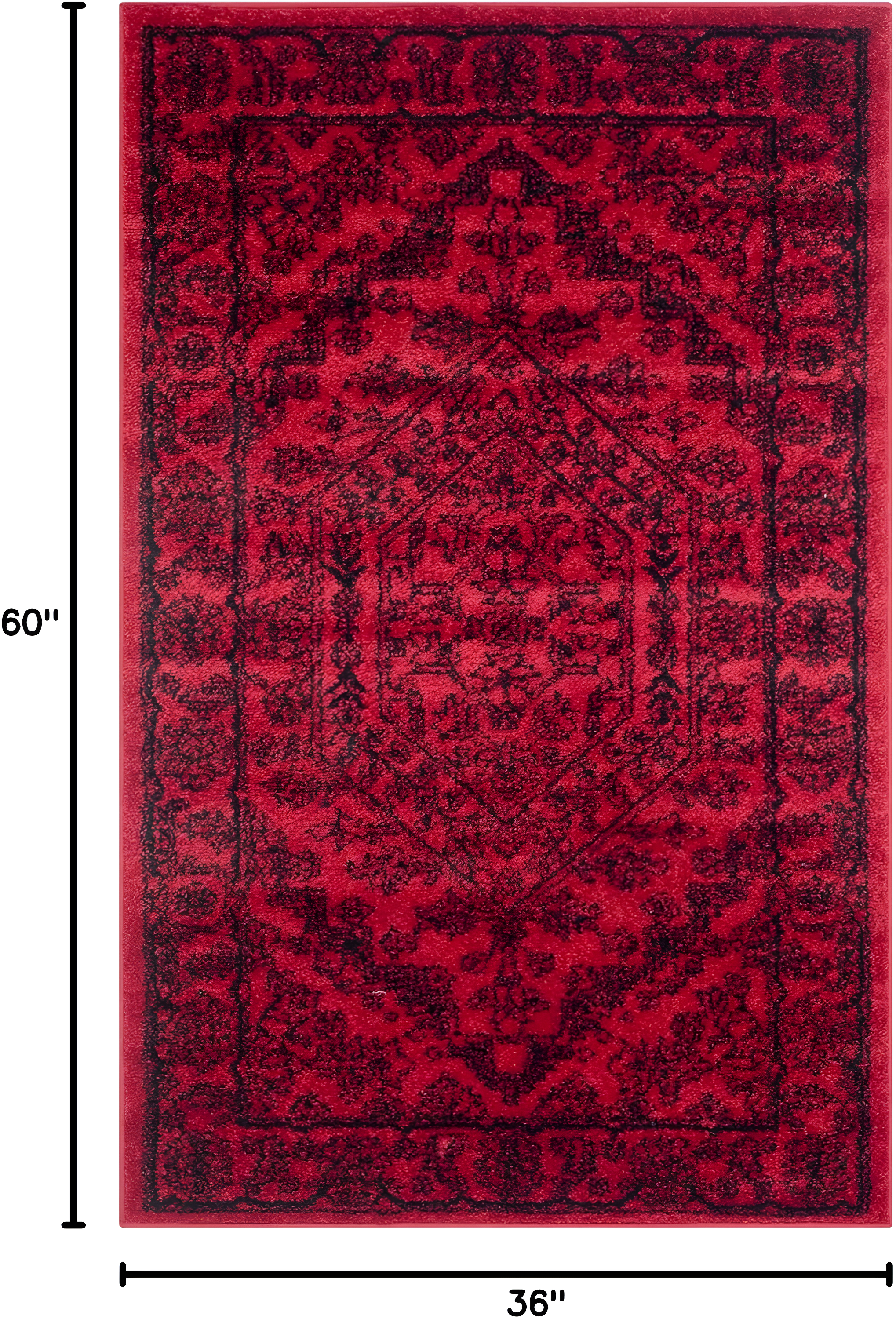 Adirondack ADR108 Machine Made Indoor Accent Rug - Red/Black - 3'x5' - Safavieh