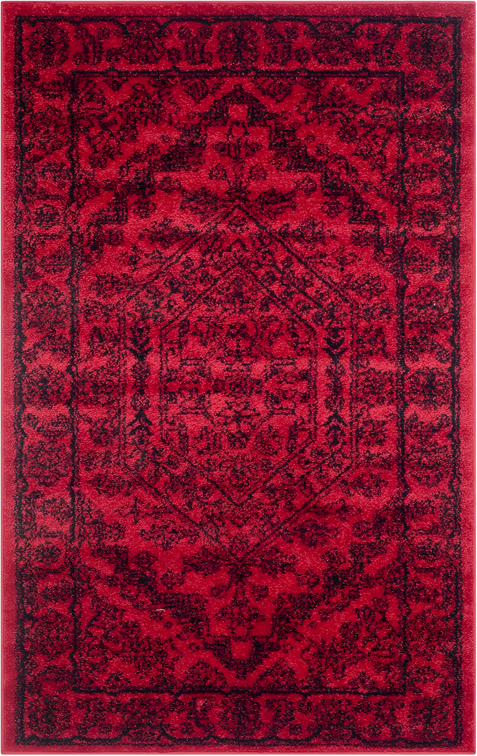 Adirondack ADR108 Machine Made Indoor Accent Rug - Red/Black - 3'x5' - Safavieh