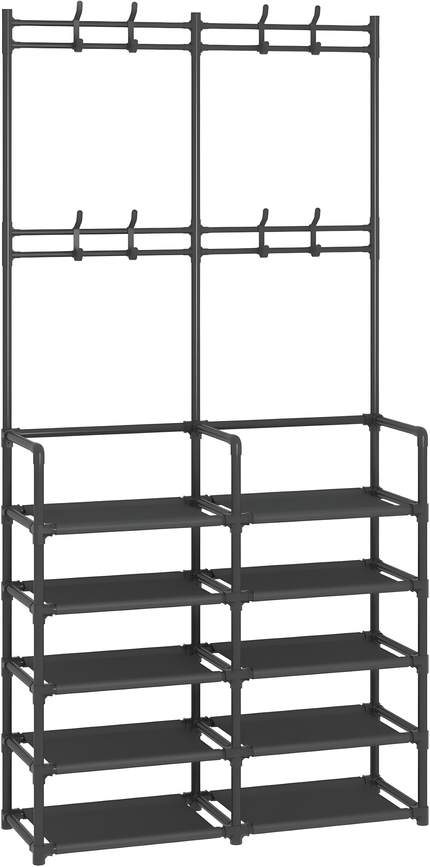 5-Tier Entryway Coat Rack, Coat and Shoe Rack, Entryway Bench Storage