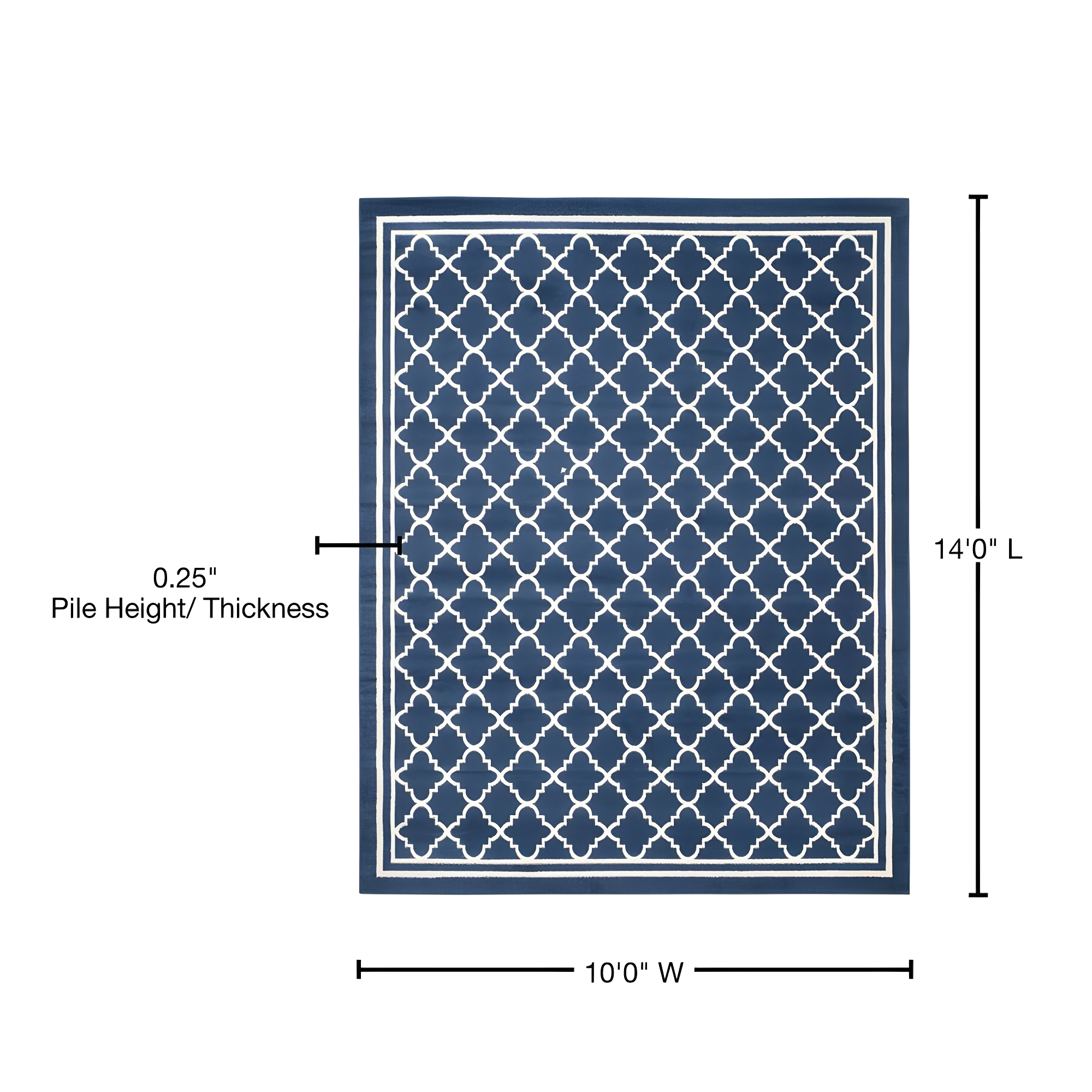 SAFAVIEH Amherst Trina Geometric Area Rug, Navy/Beige, 10' x 14'