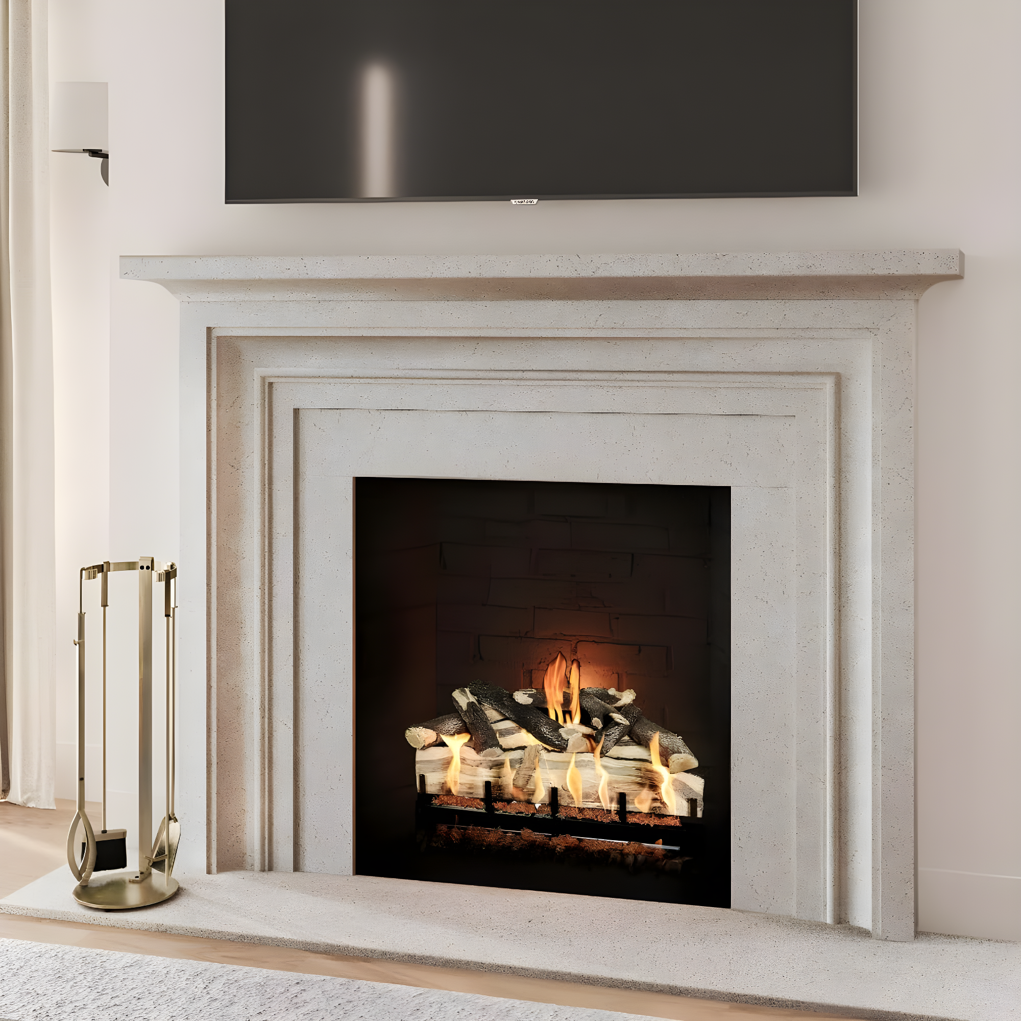 Modern Ember Modern Ember Knoll Fireplace Tool Set - Includes Brush, Shovel, Fire Poker, Tongs, and Stand - Steel