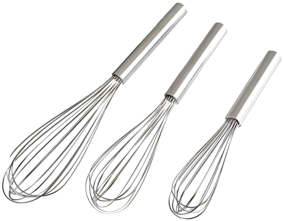 3Pcs Stainless Steel Whisks 8"+10"+12" Kitchen Whisk Set Kitchen Utensils Wire Whisk Balloon Whisk Set for Blending Whisking Beating and Stirring