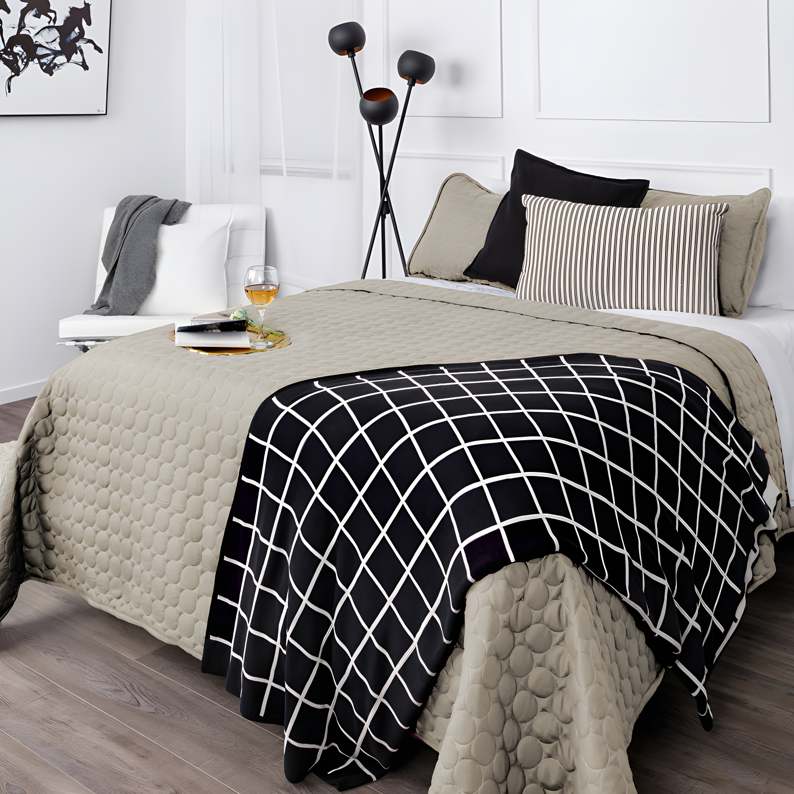SouthShore Fine Linens Southshore Fine Linens Lightweight Oversized Reversible Quilt Set with shams