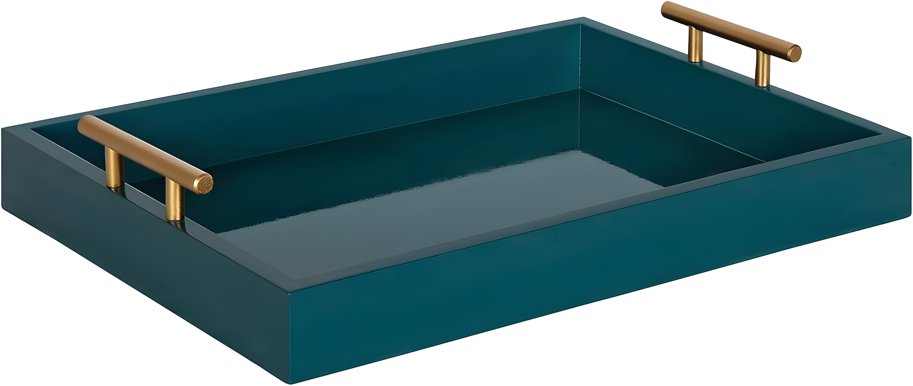 Kate and Laurel Lipton Tray, 16.5x12.25, Teal and Gold