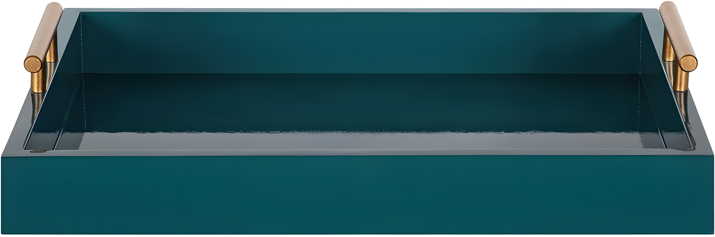 Kate and Laurel Lipton Tray, 16.5x12.25, Teal and Gold