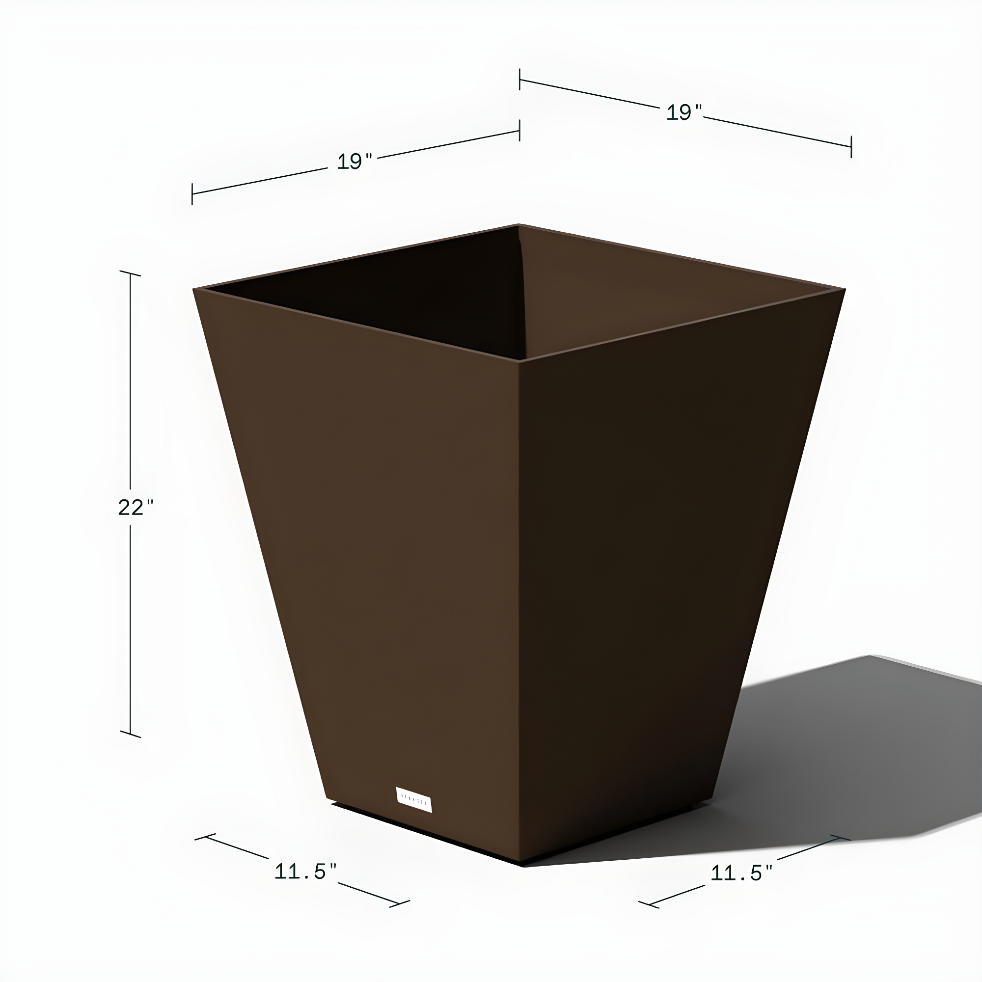Veradek Pure Series Nobleton 22" Planter (Espresso, 22 inch)