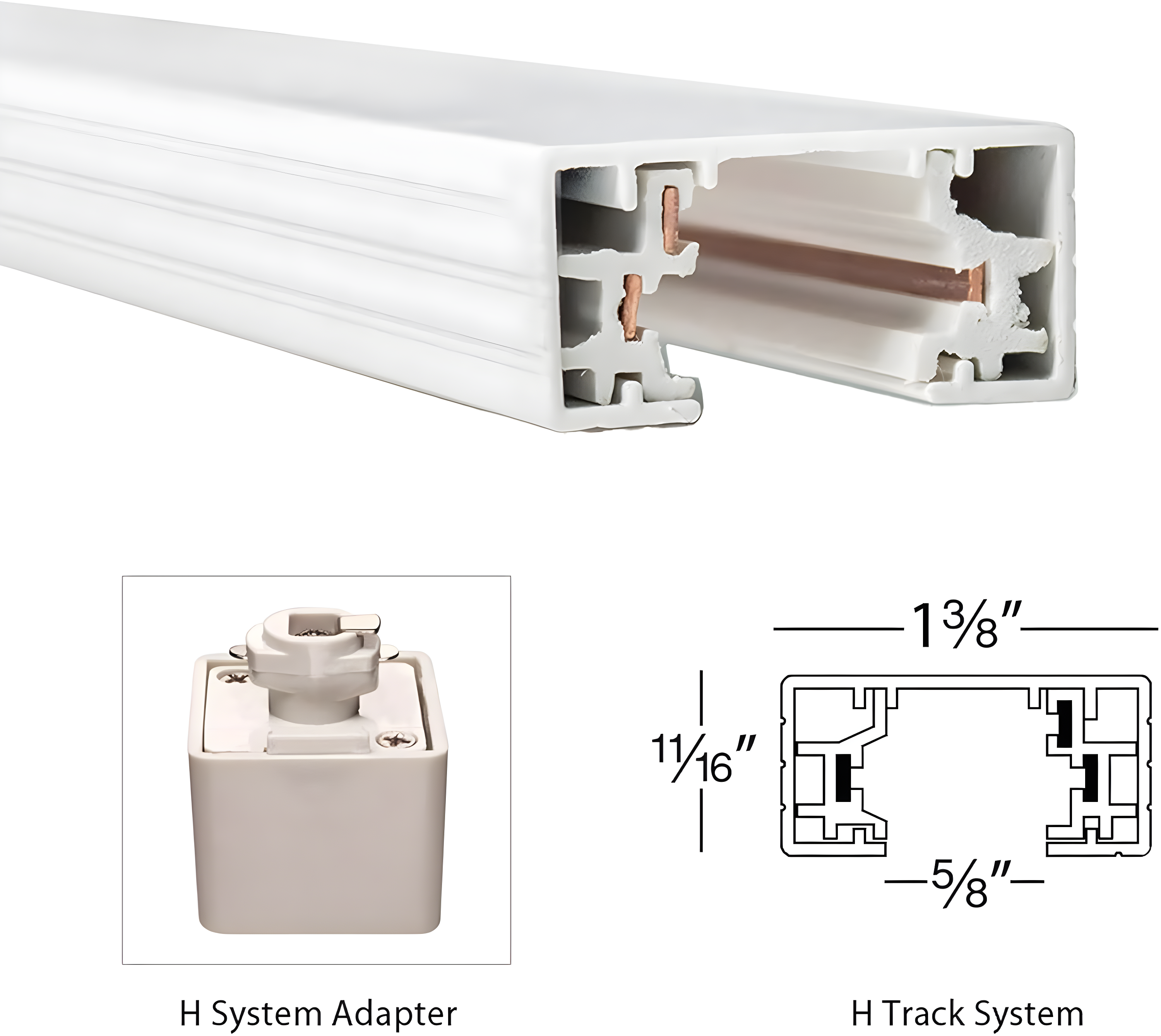WAC Lighting HT8-WT 120V Single Circuit Track Section