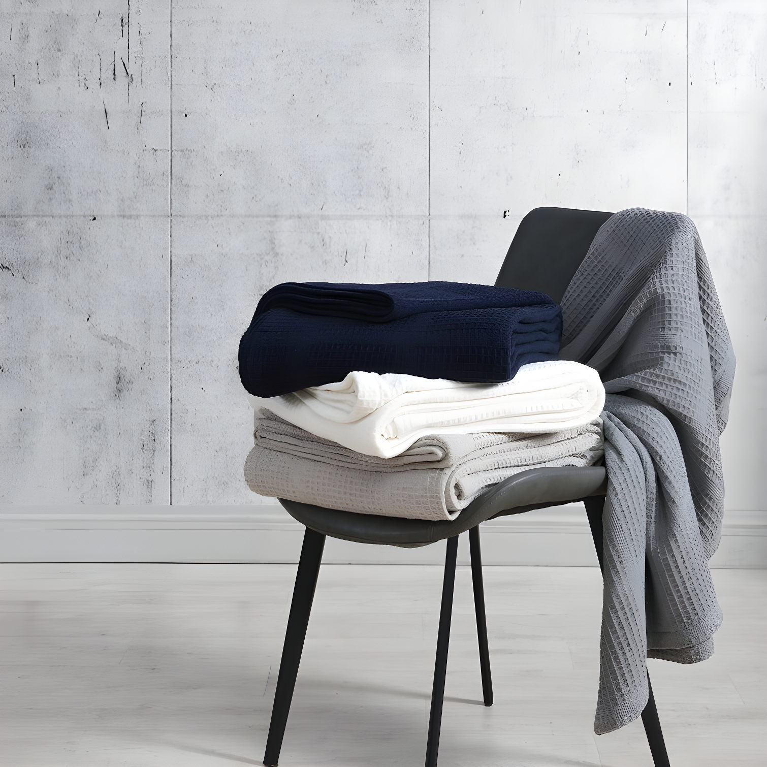Kenneth Cole Kenneth Cole Waffle Grid Solid Cotton Blanket