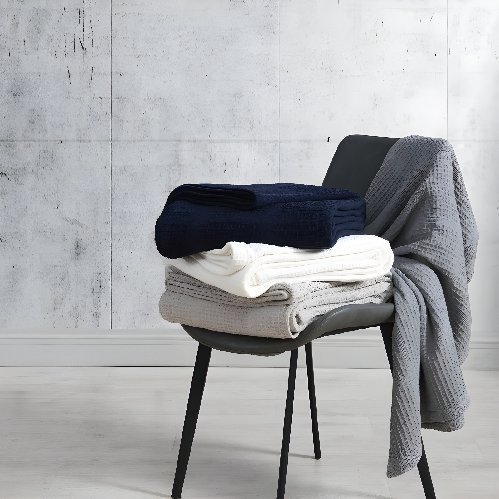 Kenneth Cole Kenneth Cole Waffle Grid Solid Cotton Blanket