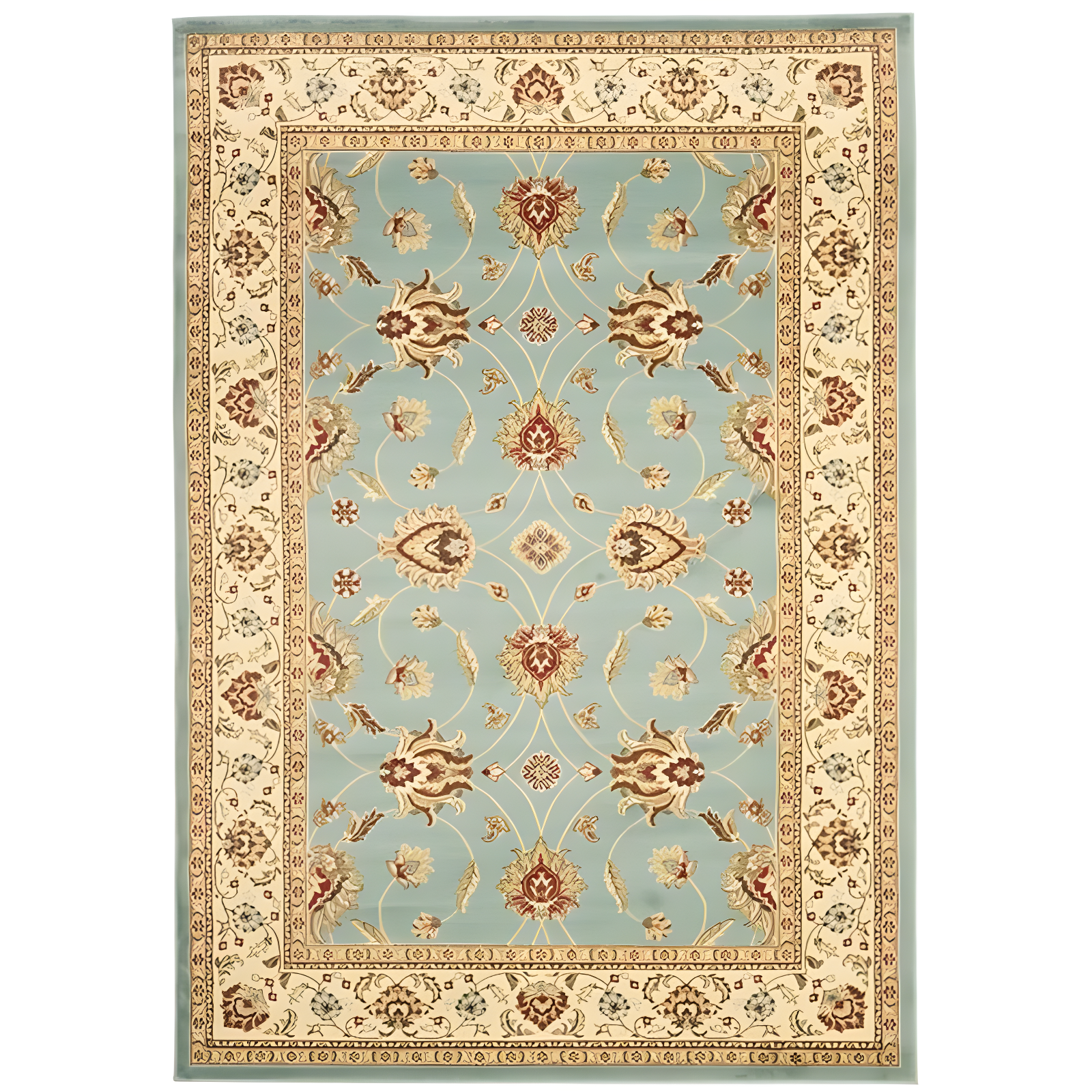 Lyndhurst LNH553 Power Loomed Area Rug - Blue/Ivory - 5'3"x7'6" - Safavieh.