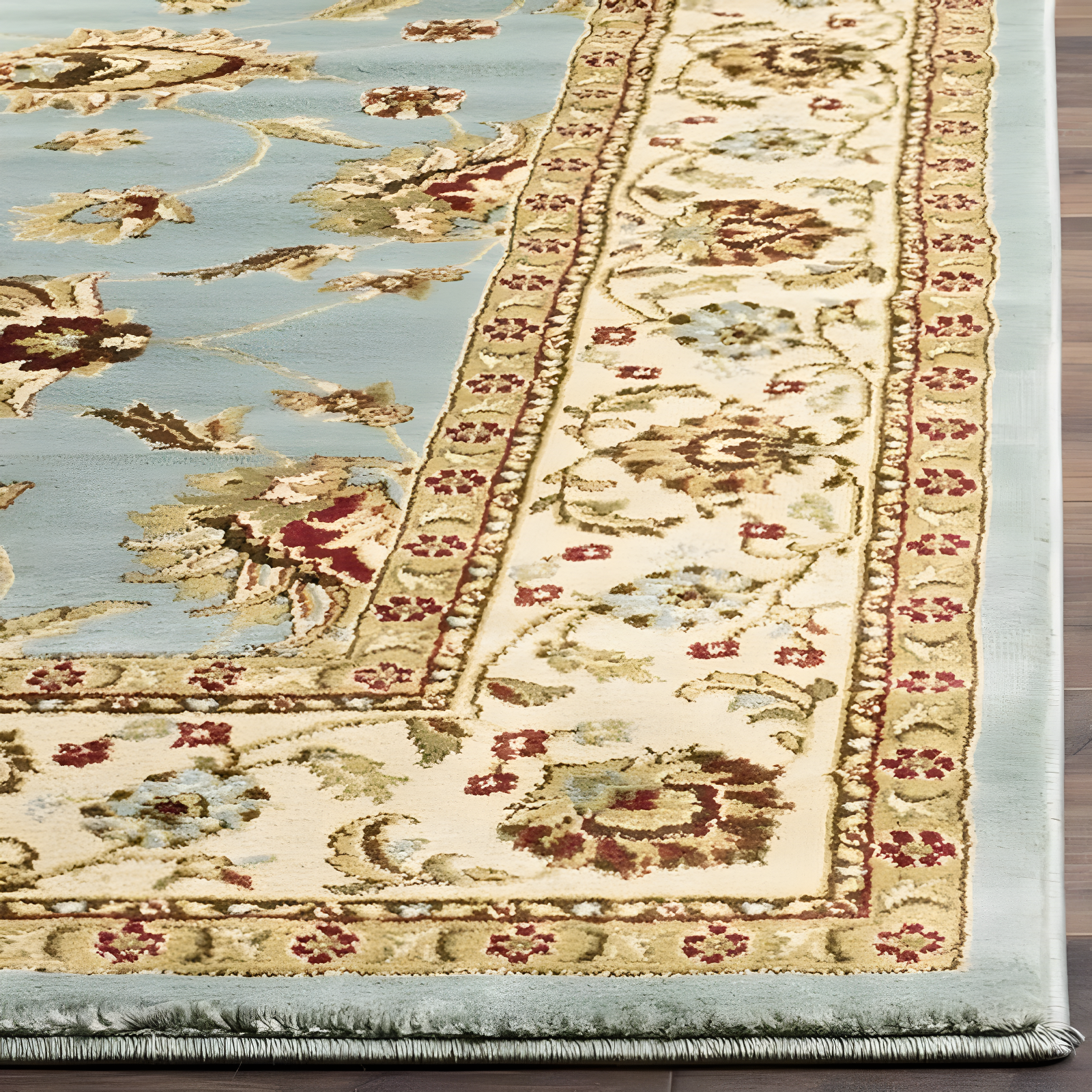 Lyndhurst LNH553 Power Loomed Area Rug - Blue/Ivory - 5'3"x7'6" - Safavieh.