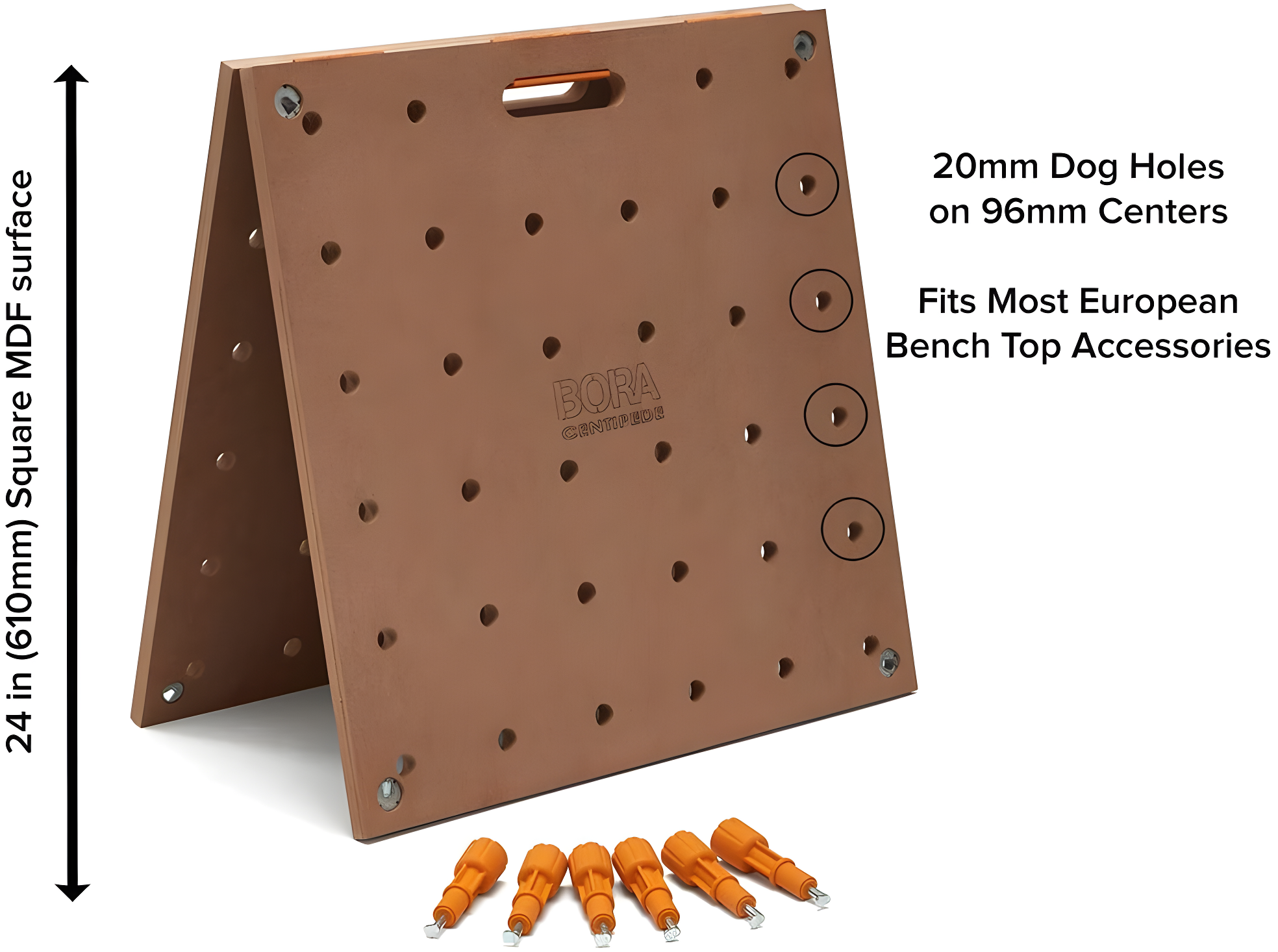 Bora Portamate Centipede Metric Table Top 20Mm Dog Holes