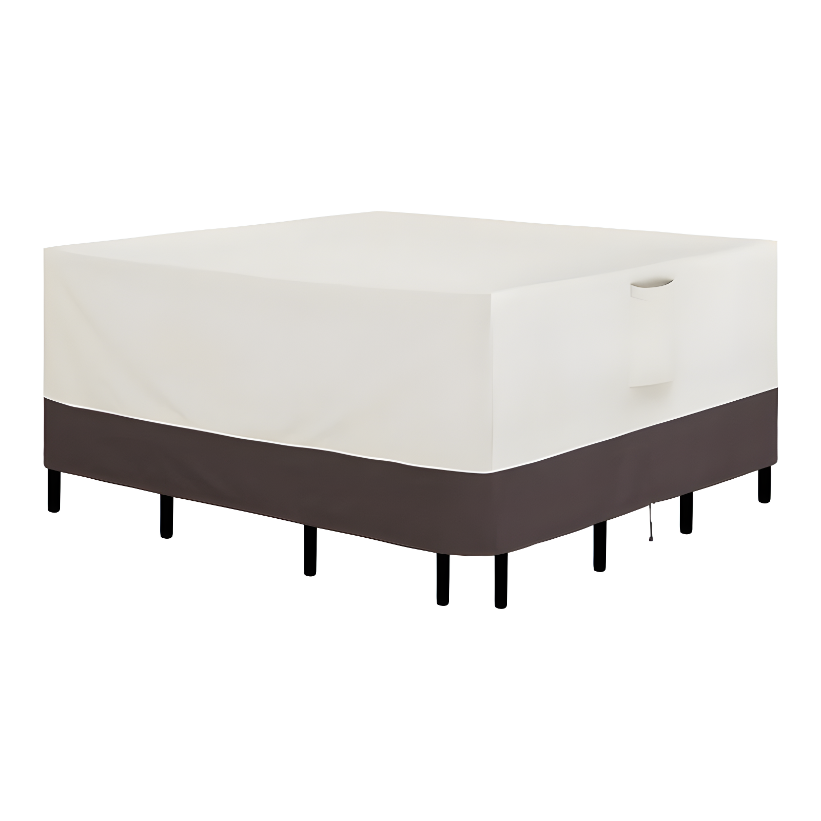 Arlmont & Co. Patio Furniture Cover 76"X76" Square Outdoor Table And Chair Set Covers Waterproof UV Resistant Outdoor Sectional Sofa Set Covers, Beige/Brown