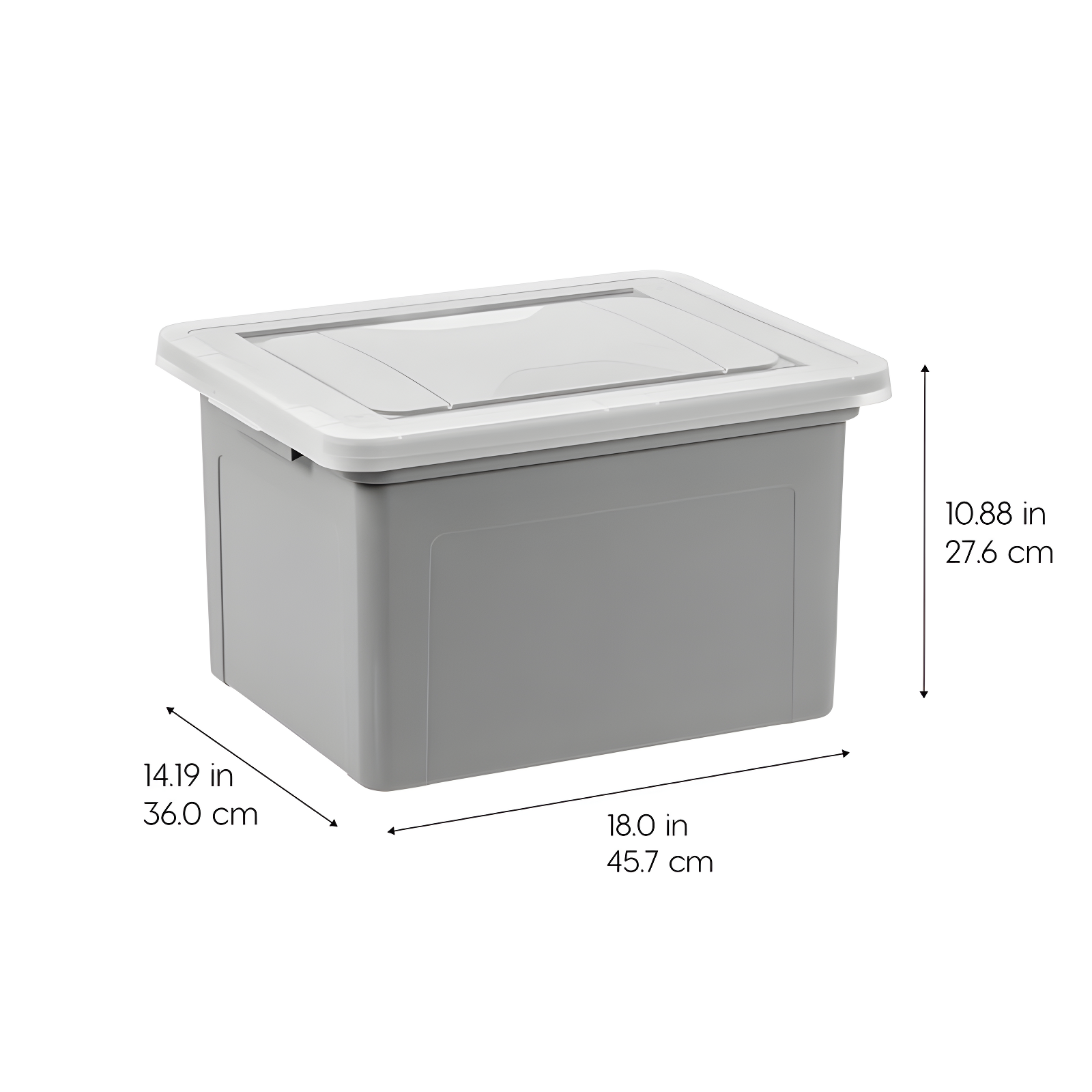 IRIS 32qt 3pk Letter Plastic File Box: Hanging File Folders Storage Bin, File Organizer, Gray, No Assembly Required