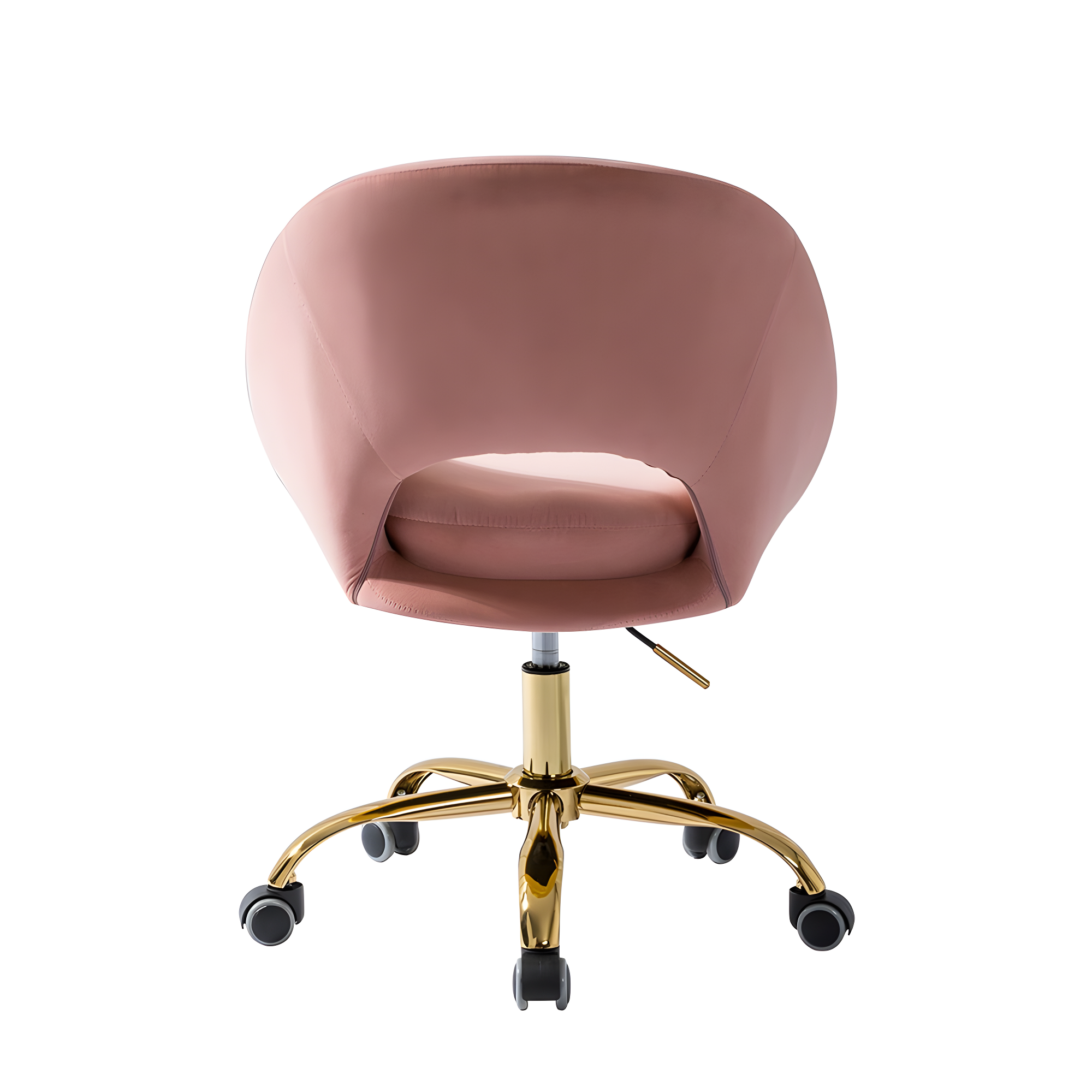 HULALA HOME Ramona Modern Velvet Height Adjustable 360 Swivel Task Chair with Metal Base by  Pink