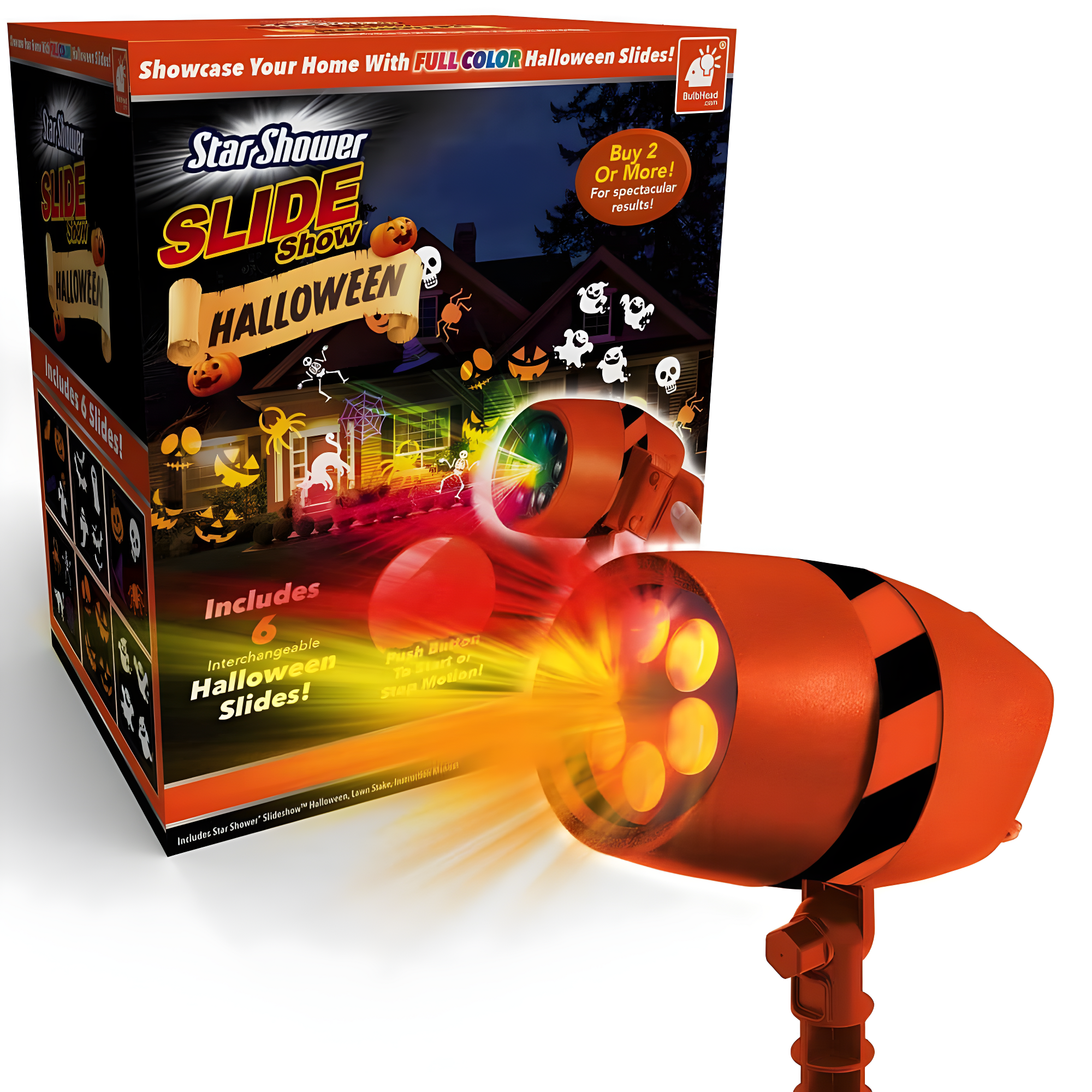 Star Shower Slide Show Halloween Holiday LED Projector, AS-SEEN-ON-TV