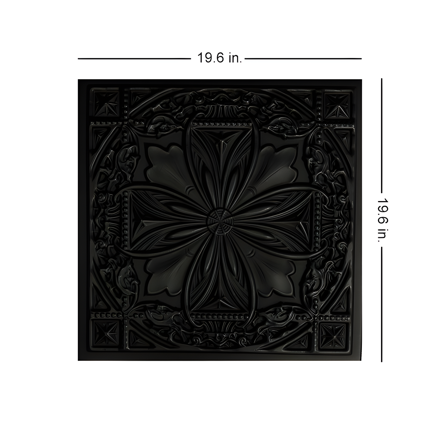 A La Maison Ceilings Lucas's Shield 19.63'' L x 19.63'' W Textured Polystyrene Glue Up Ceiling Tile (Set of 96)