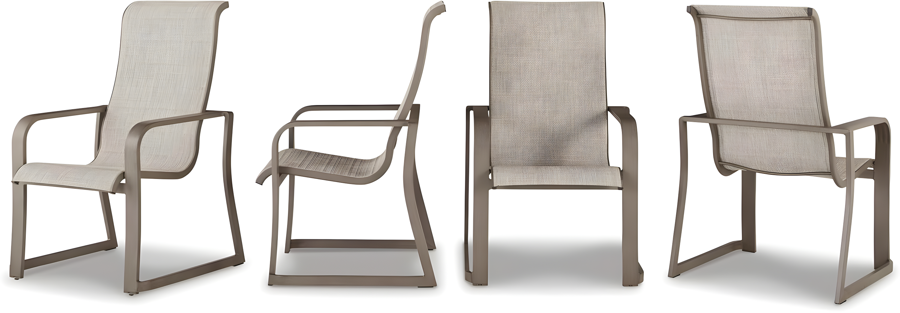 Signature Design by Ashley Beach Front Beige Sling Arm Chair - Set of 4