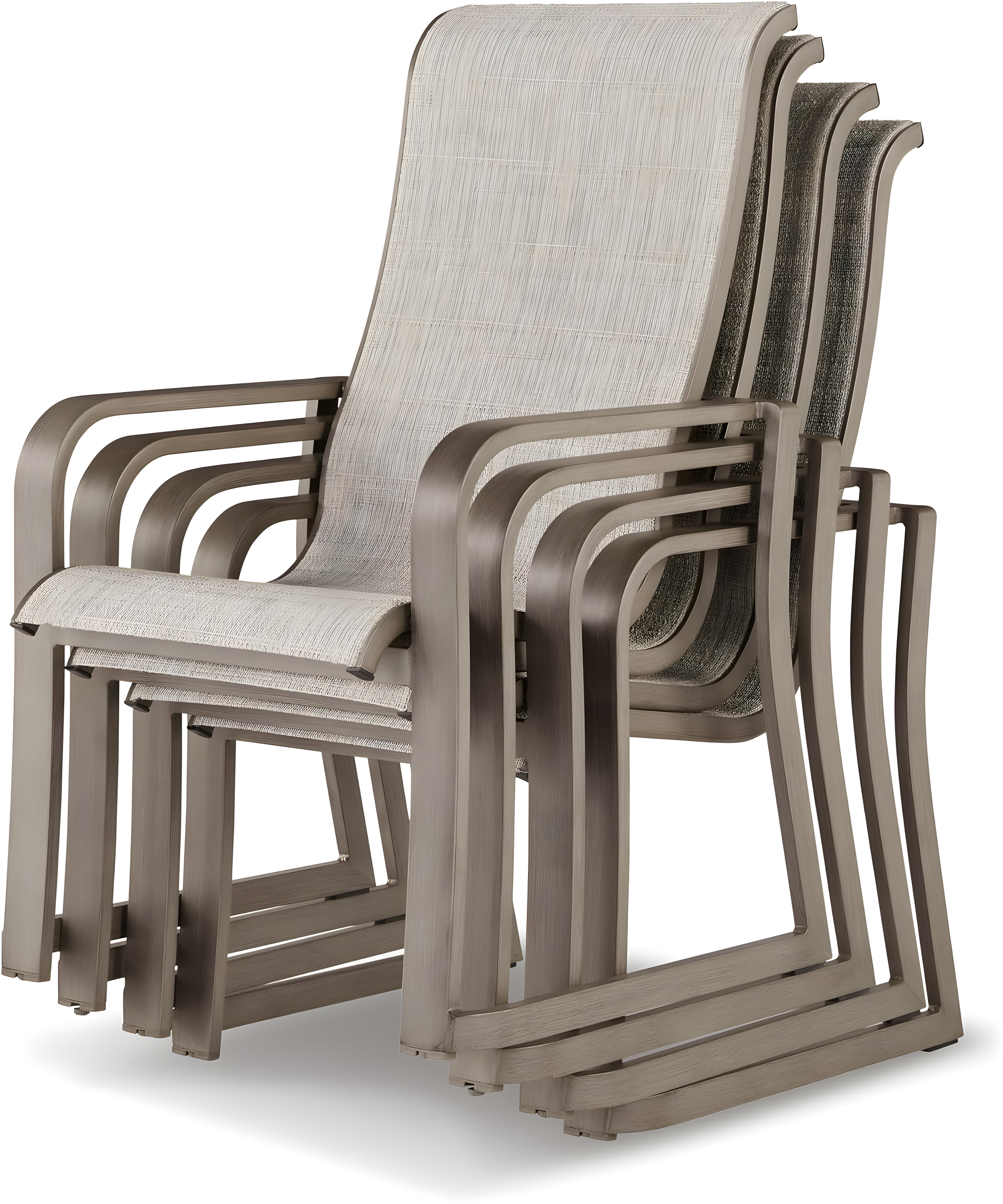Signature Design by Ashley Beach Front Beige Sling Arm Chair - Set of 4