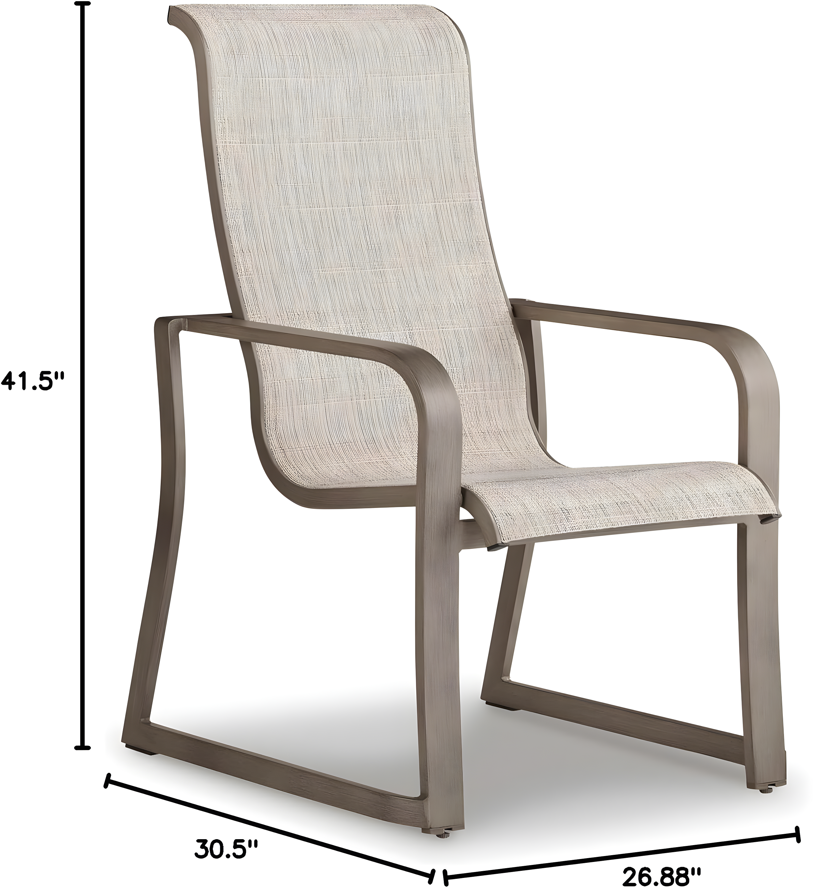 Signature Design by Ashley Beach Front Beige Sling Arm Chair - Set of 4