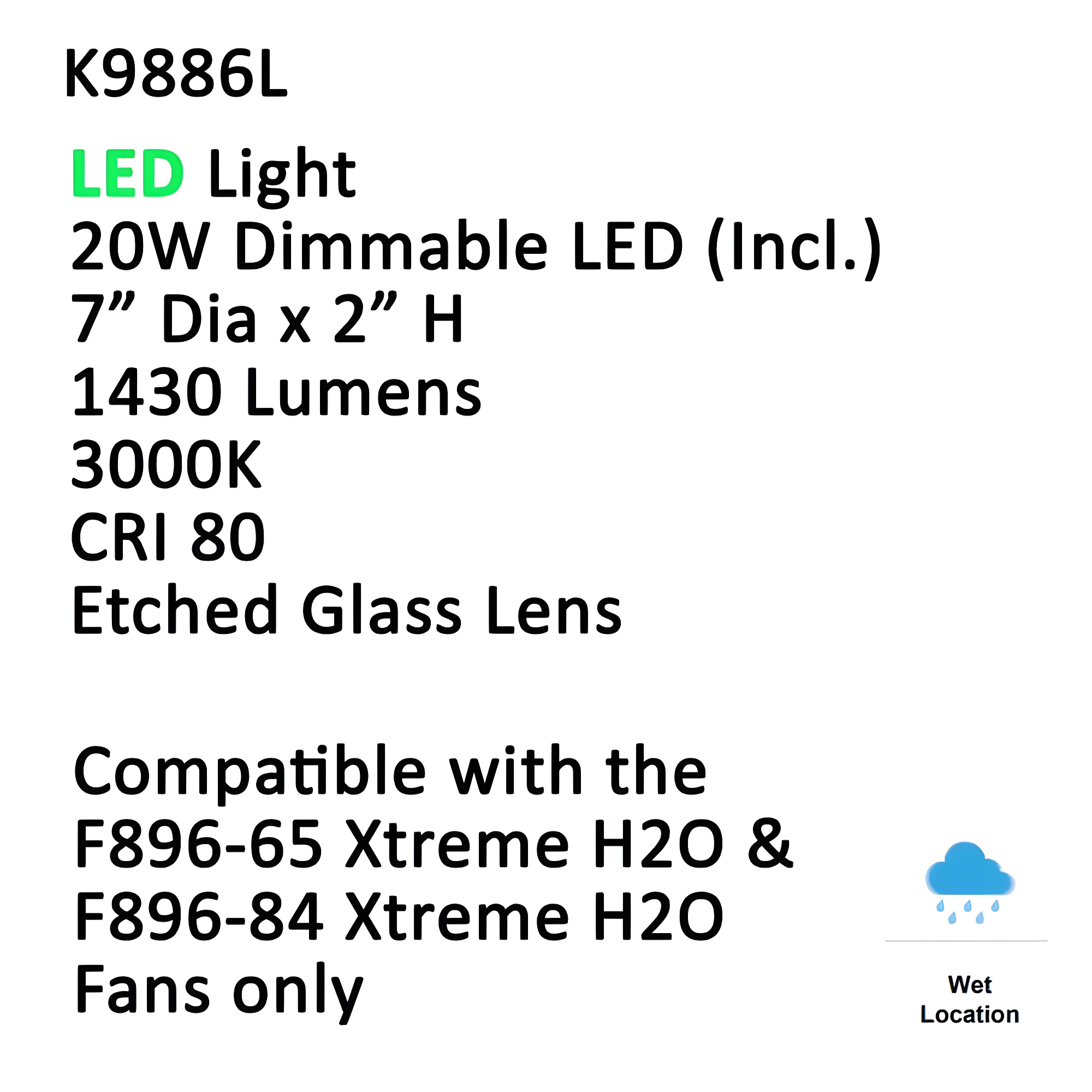 1-Light LED Ceiling Fan Bowl Light Kit