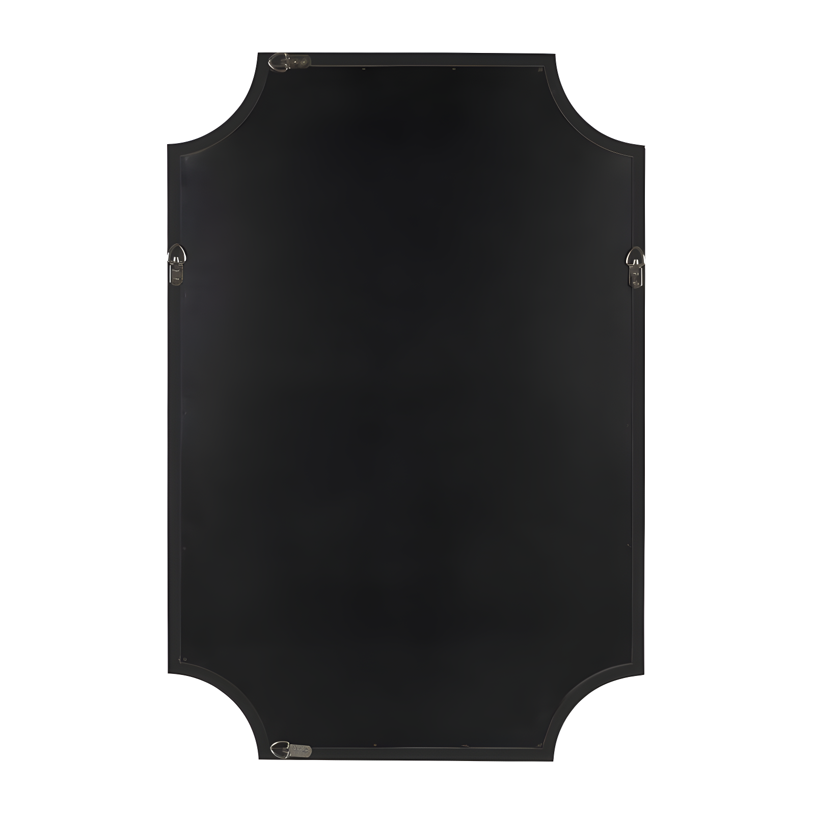 Kate and Laurel 24" x 36" Hogan Framed Scallop Wall Mirror Black : Modern Style, MDF Frame, No Assembly Required