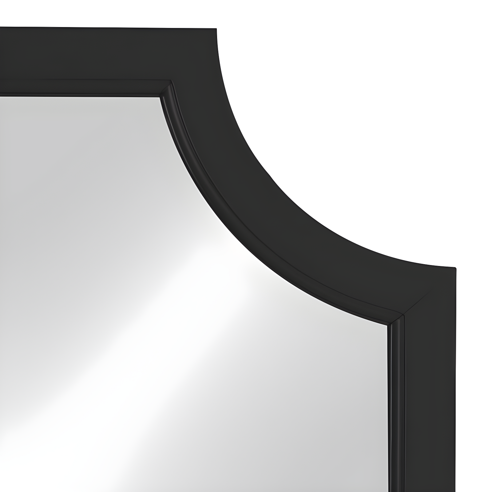 Kate and Laurel 24" x 36" Hogan Framed Scallop Wall Mirror Black : Modern Style, MDF Frame, No Assembly Required