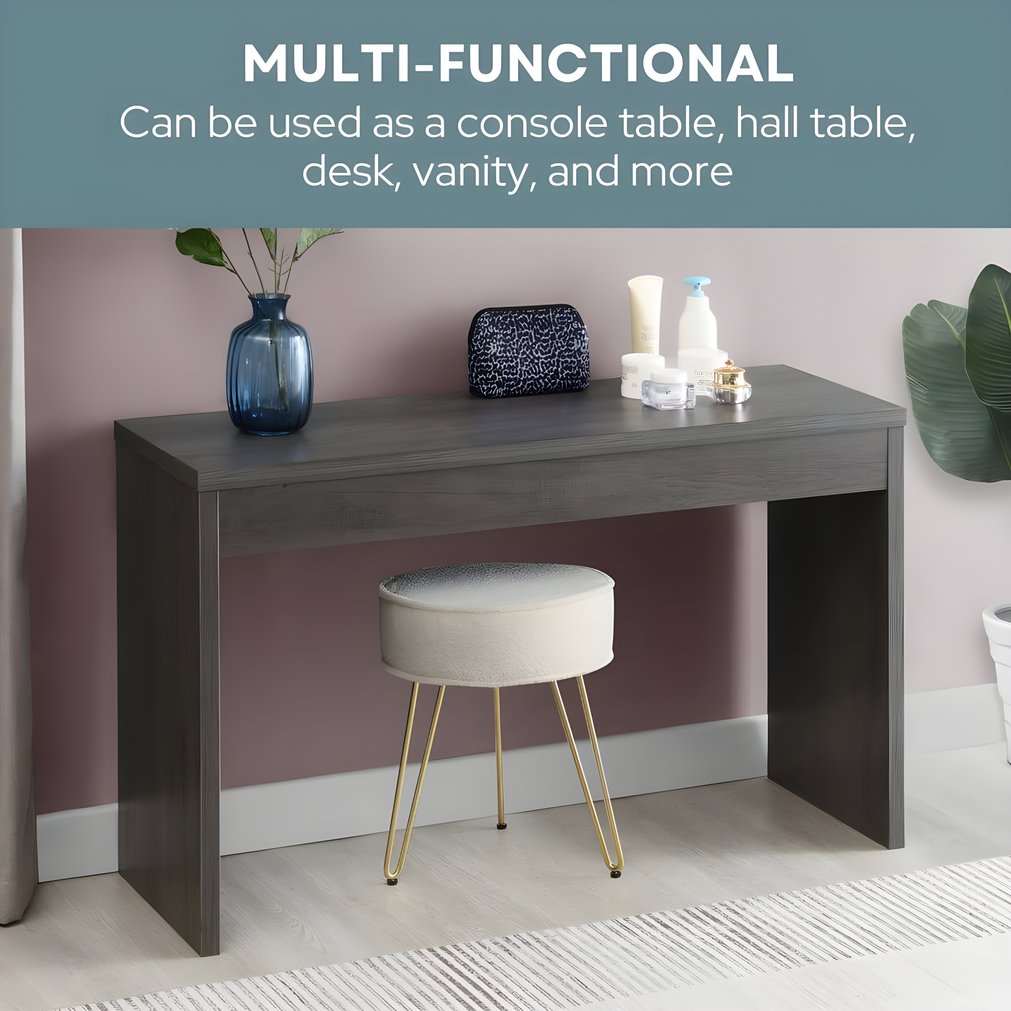 Convenience Concepts Northfield Hall Console Desk Table/Desk, Weathered Gray