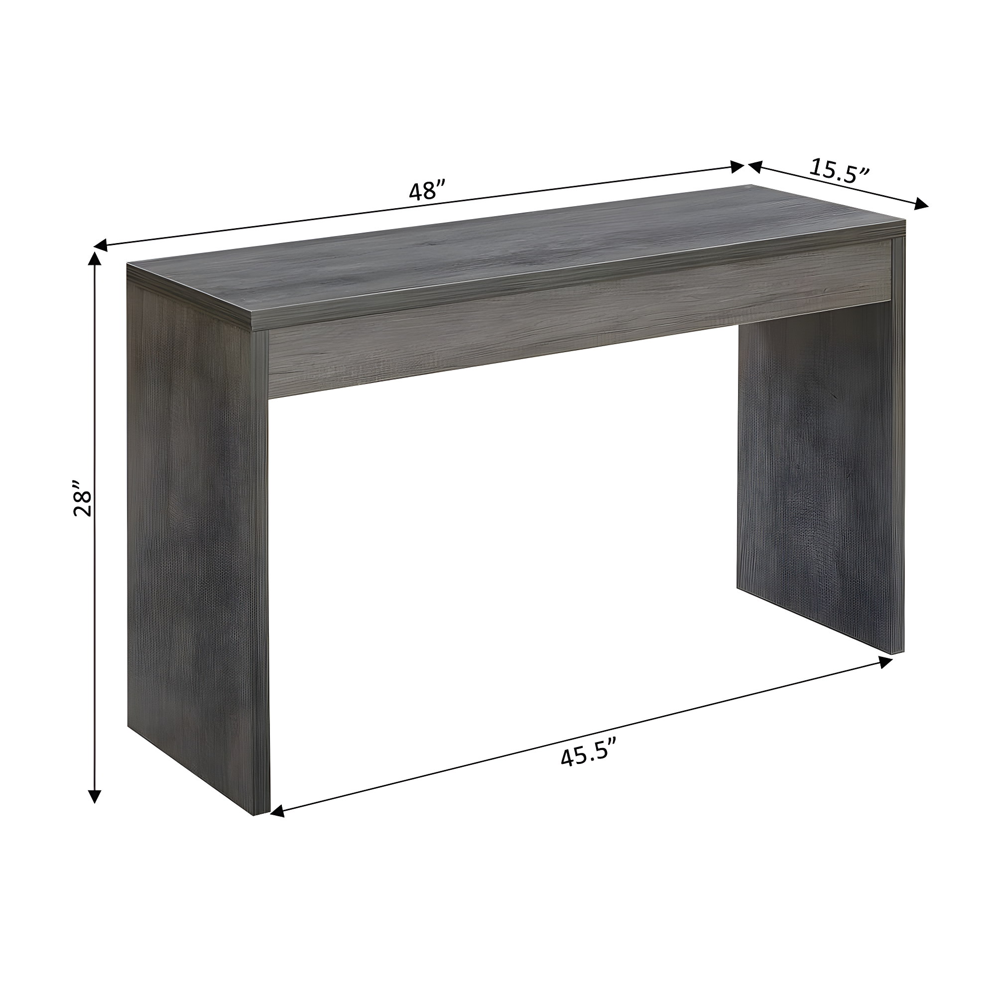 Convenience Concepts Northfield Hall Console Desk Table/Desk, Weathered Gray