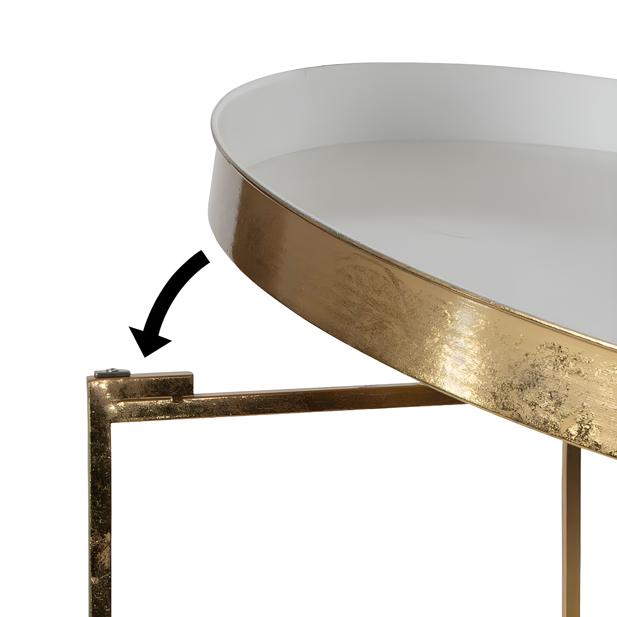 Kate and Laurel Celia Round Metal Coffee Table, 28.25x28.25x19, White and Gold