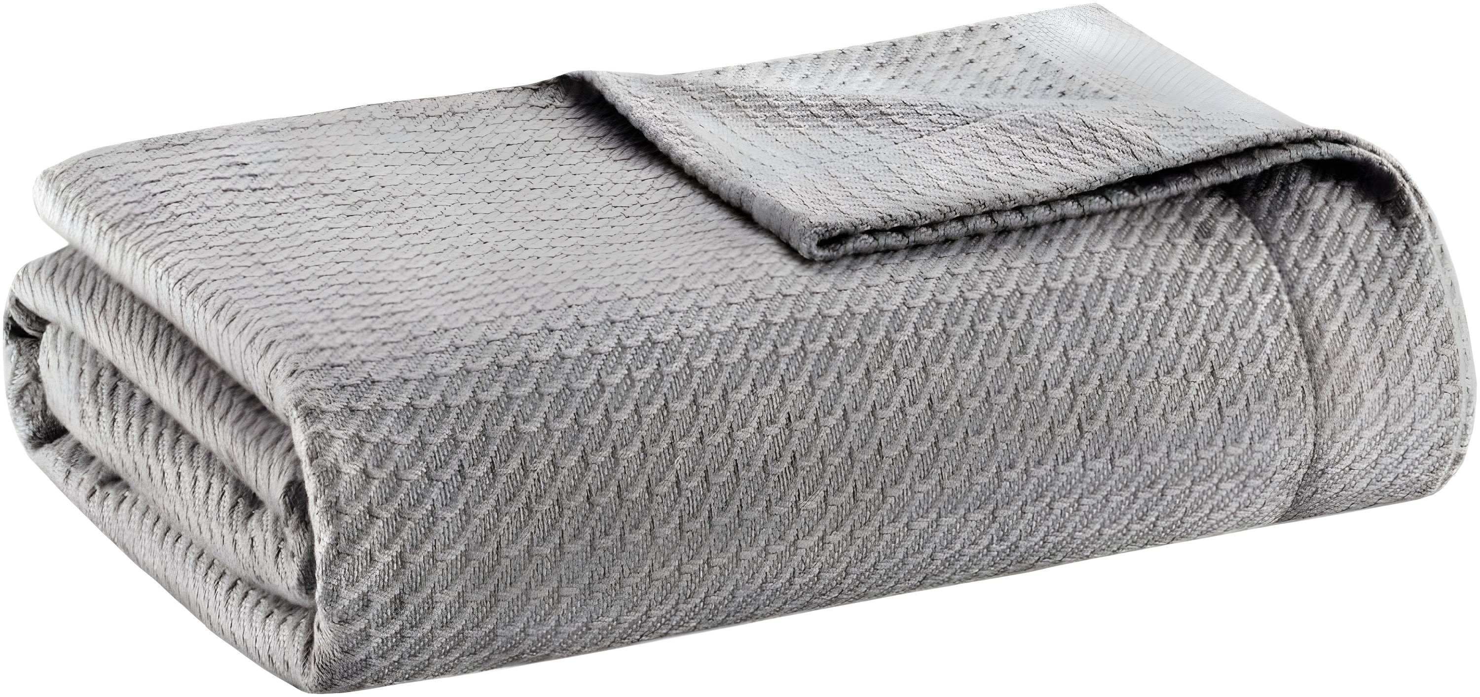 King Textured Cotton Blanket Gray