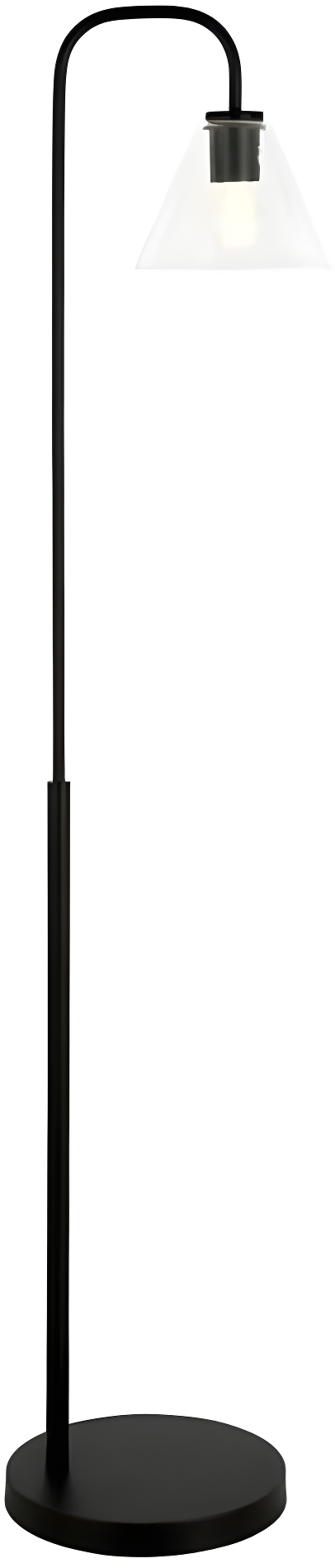 Evelyn&Zoe Henderson Arc Floor Lamp with Glass shade in Blackened Bronze/Clear