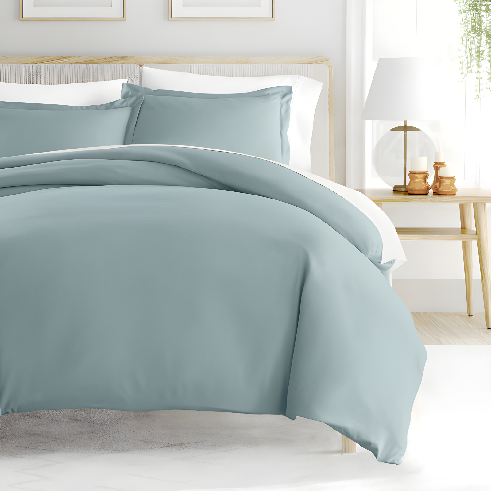 Duvet Cover Set Super Soft Microfiber Bedding in Solid Colors