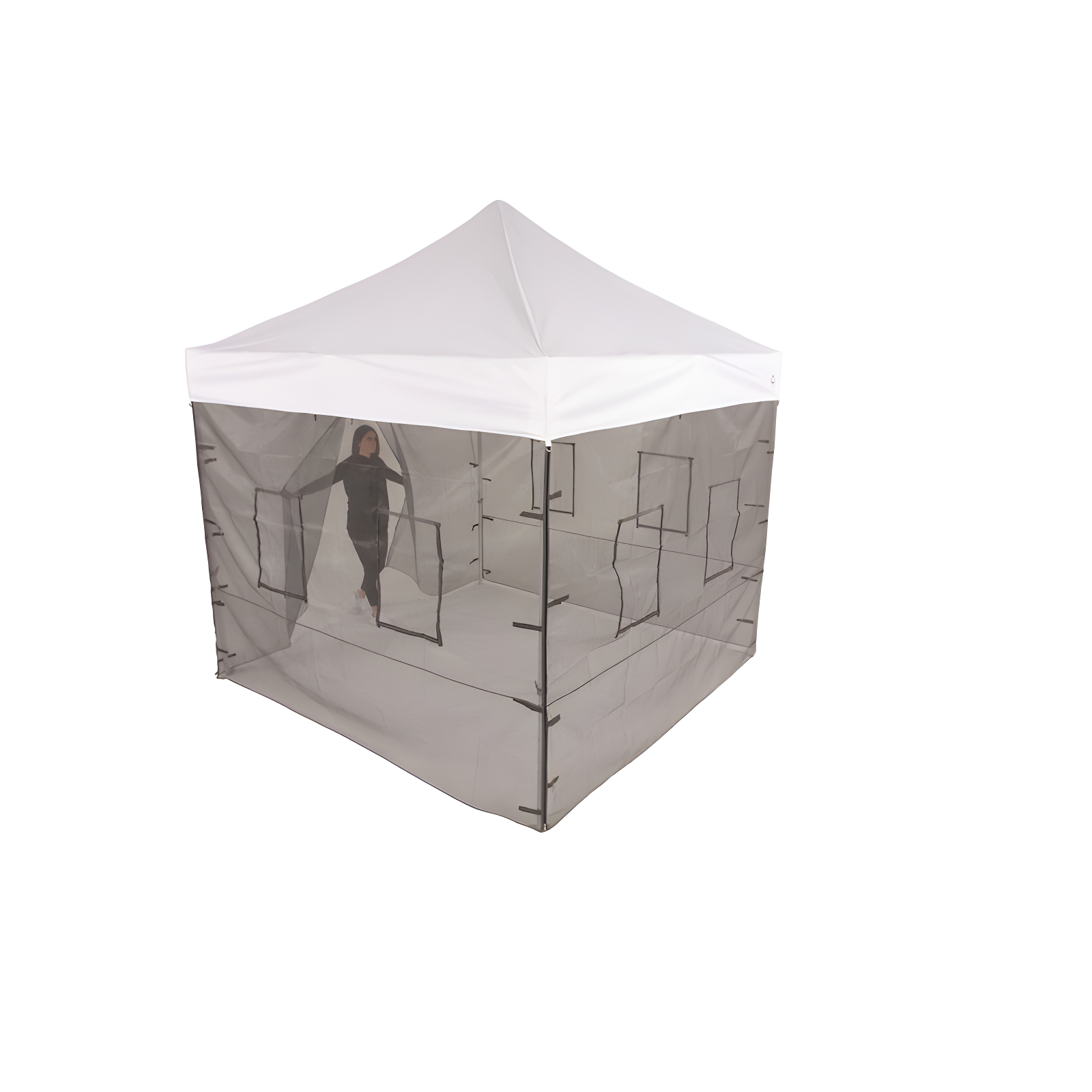 Impact Instant Canopy Food Service Mesh Sidewall Kit with Service Windows, 4 Walls Only, Mesh/Black