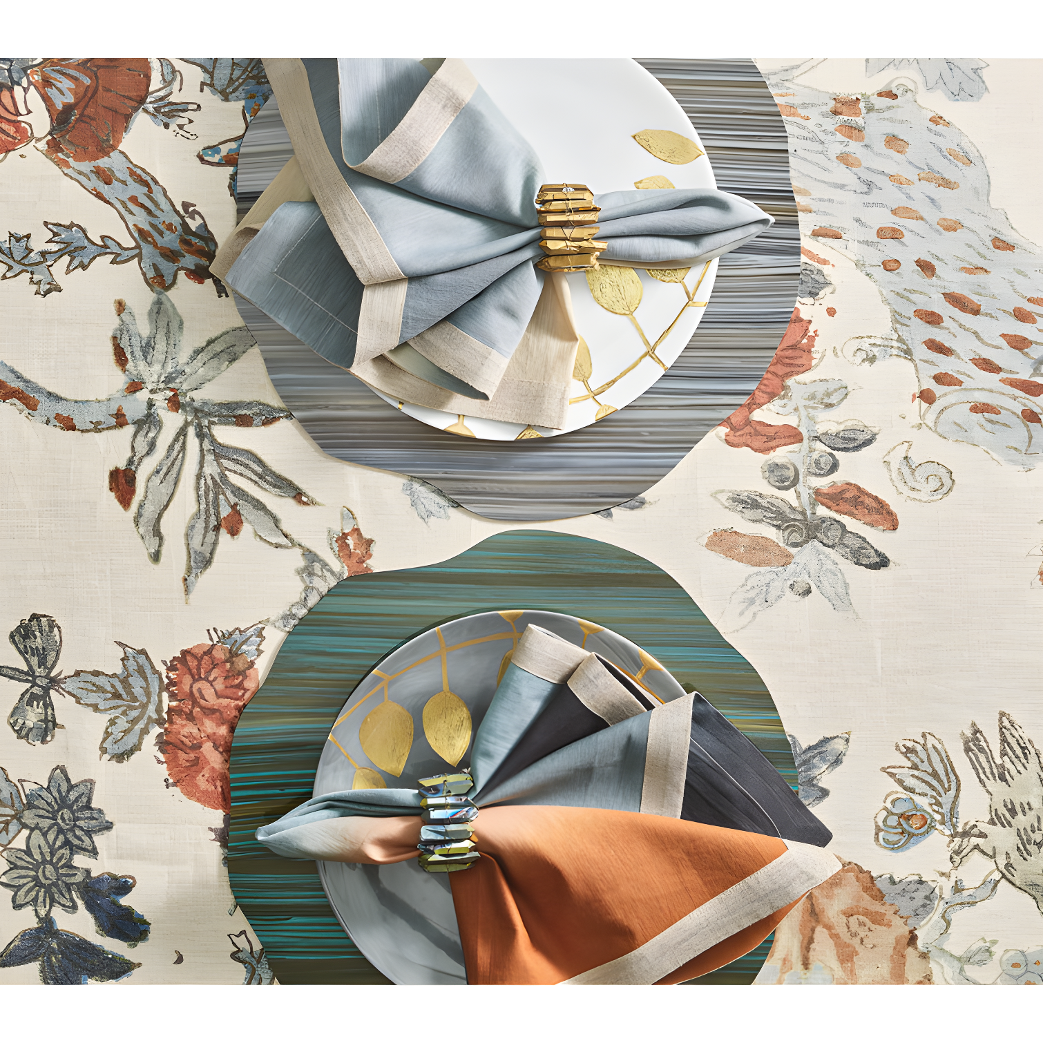 Gray and Beige Acrylic Round Mica Placemat
