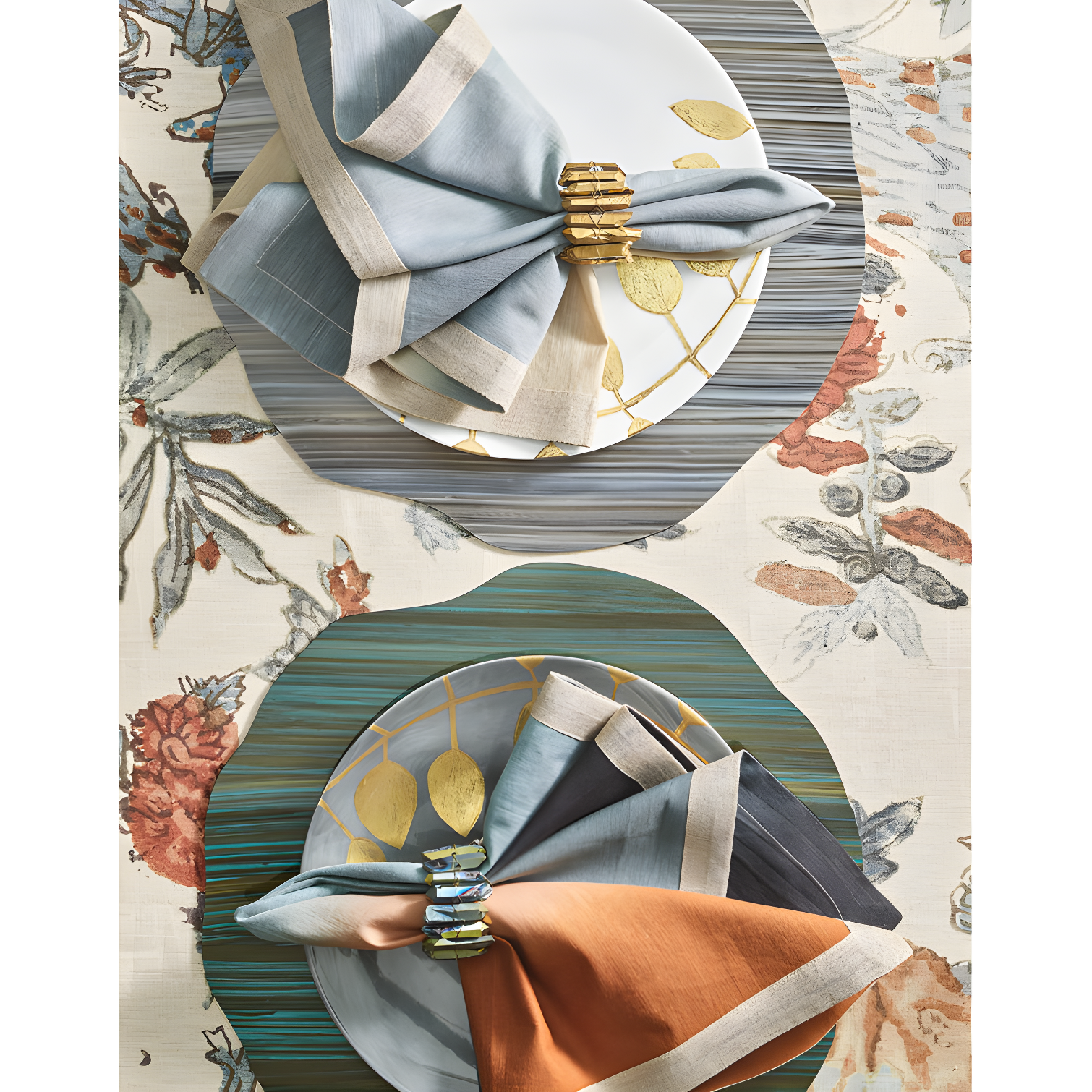 Gray and Beige Acrylic Round Mica Placemat