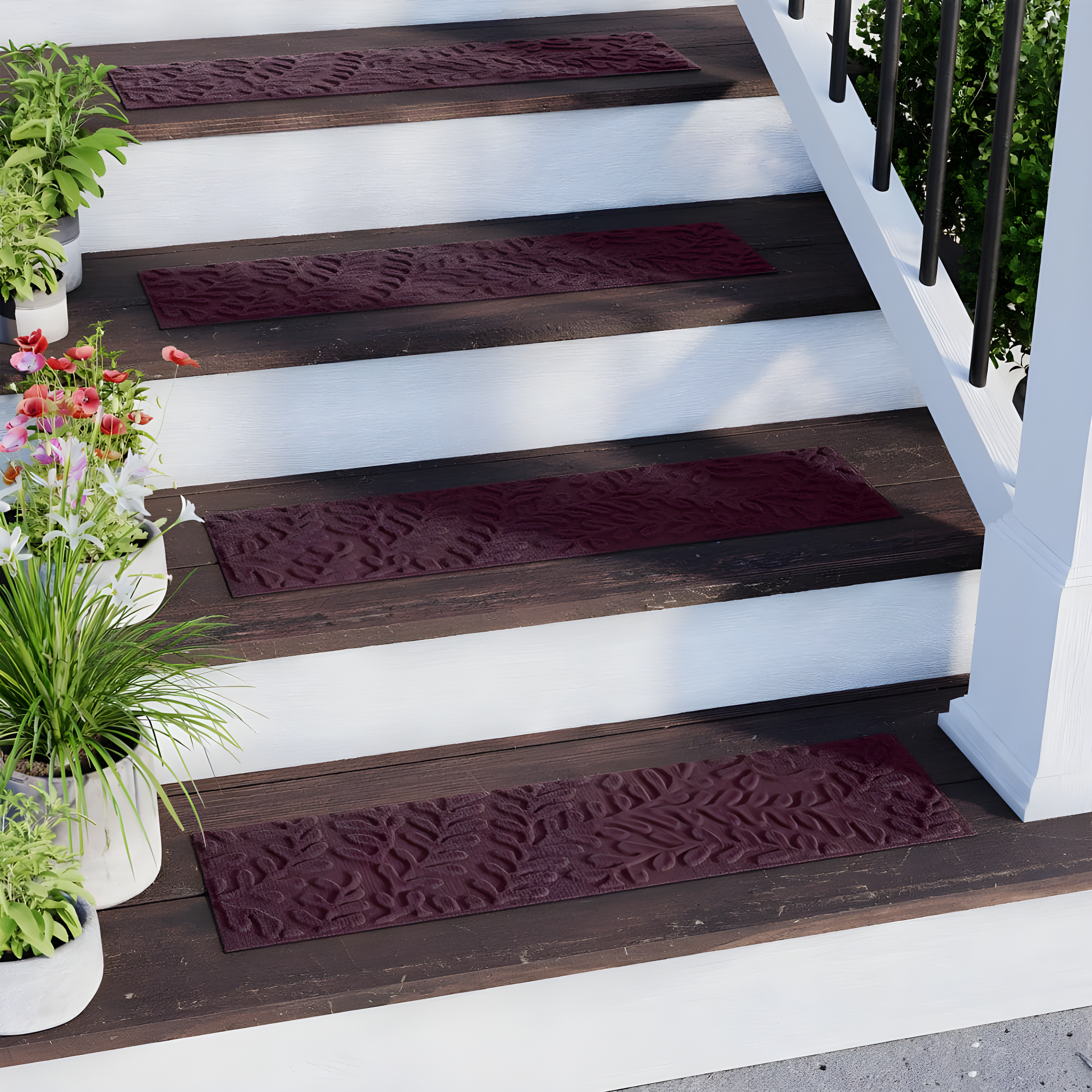 WaterHog Boxwood 8.5" x 30" Indoor Outdoor Stair Treads