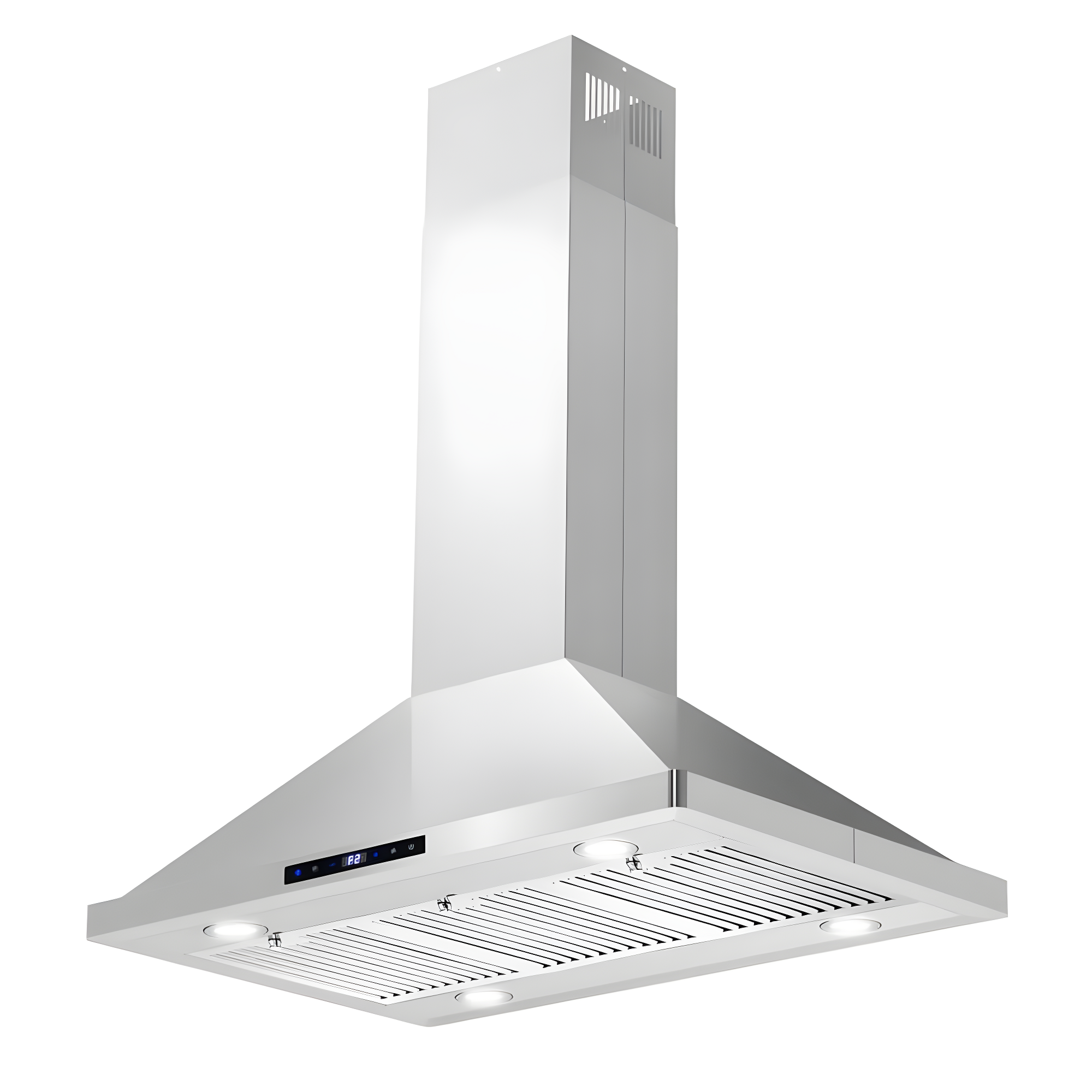 36 in. Lumin Collection Ducted Island Range Hood, Soft Touch Controls, LED Lights, Stainless Steel