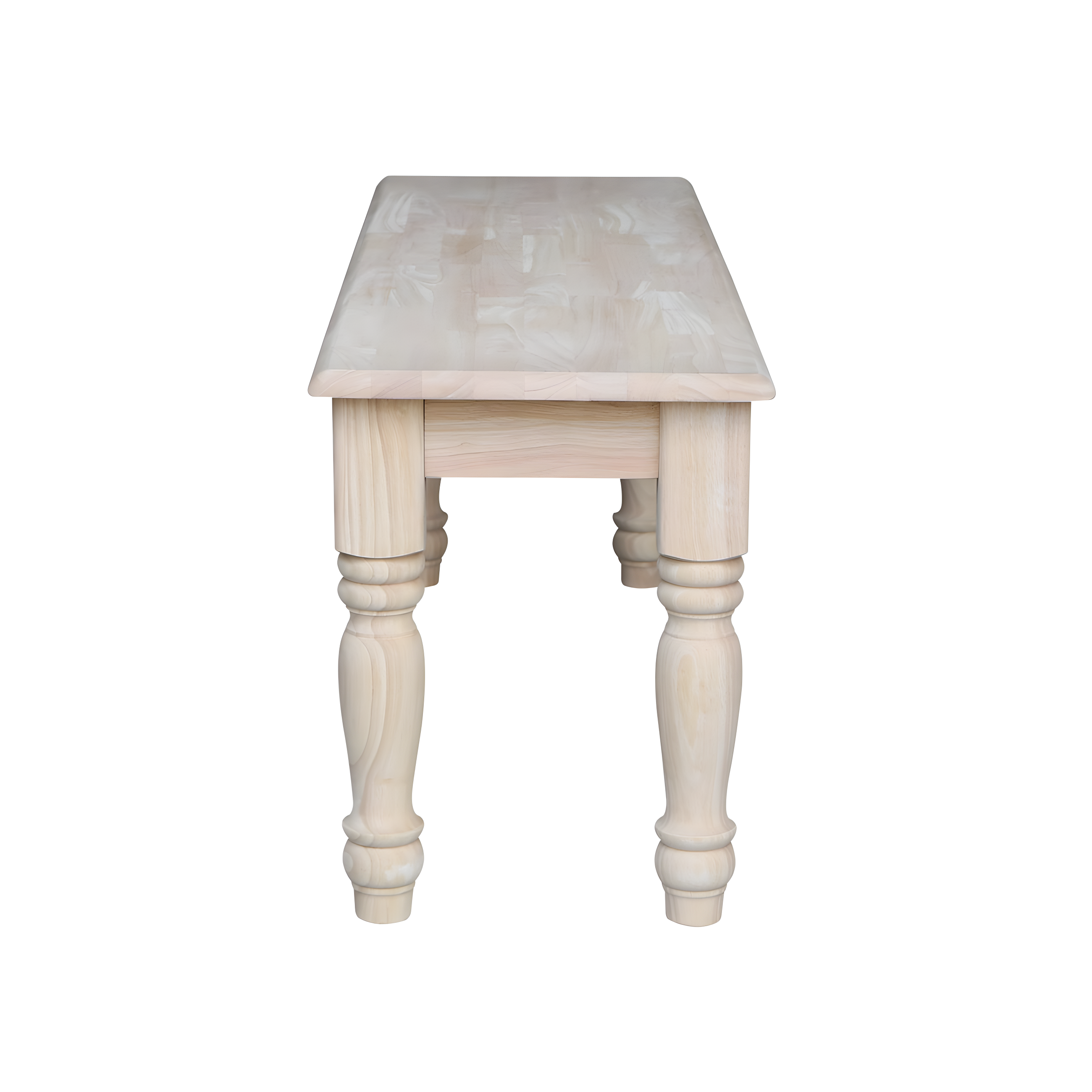 Farmhouse Bench - Unfinished - International Concepts: Hardwood Rectangular Seat for Dining & Bedroom, Seats 2