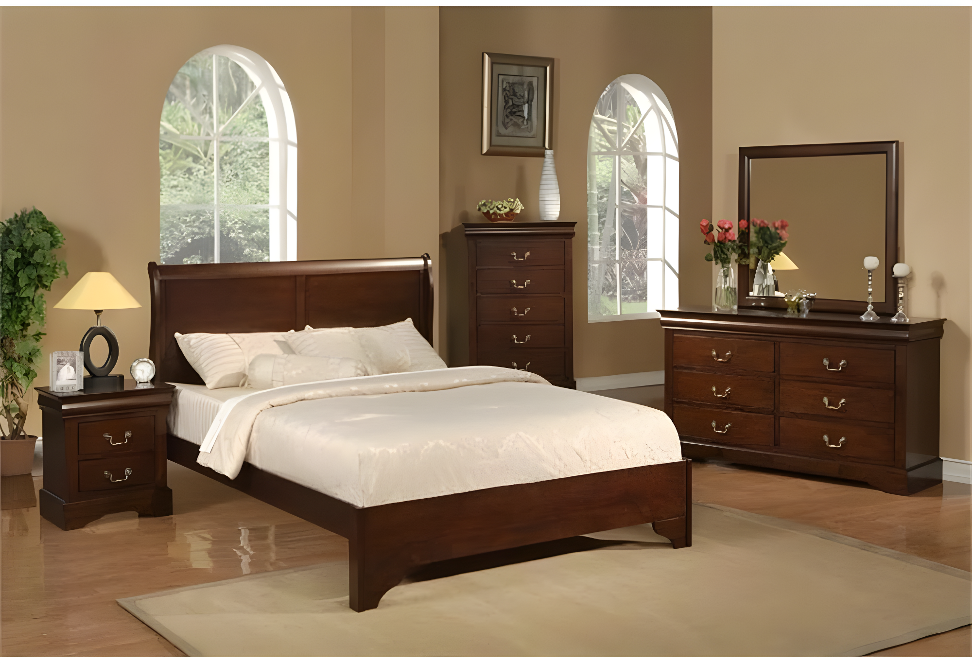 Alpine Furniture West Haven Sleigh Bed, Full