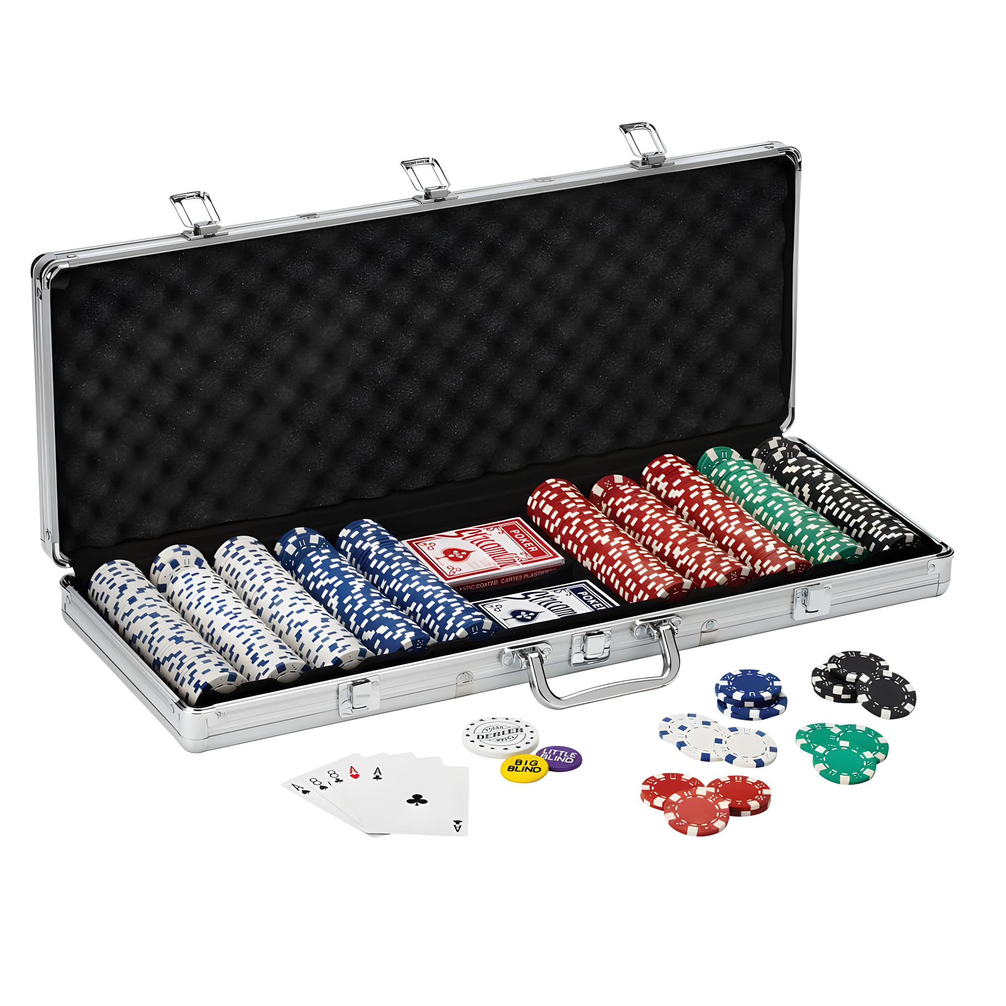 Fat Cat Fat Cat Texas Hold'em 500-Piece Poker Chips and Accessory Set