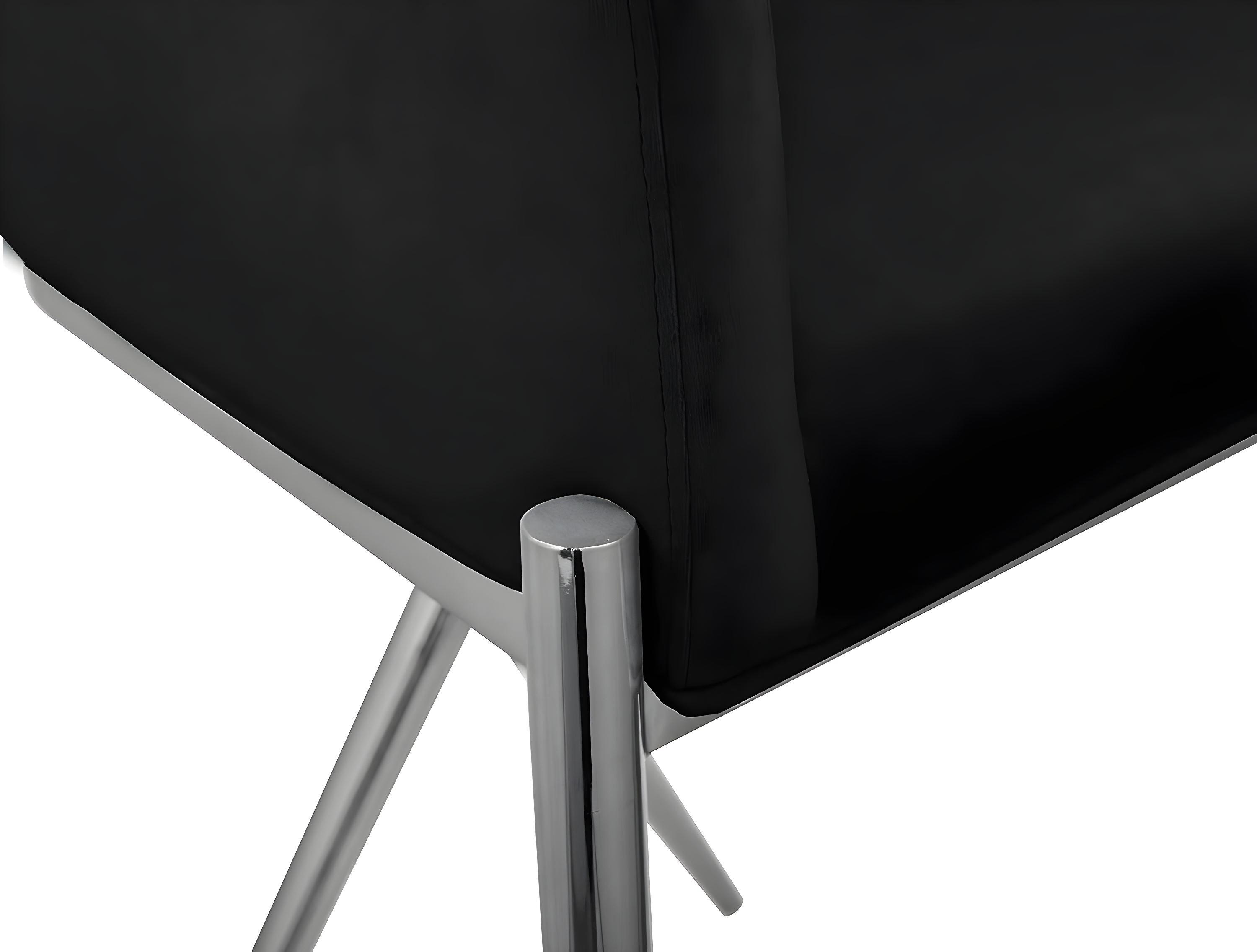 Meridian Furniture Xavier Black Velvet Counter Stool with Chrome Metal Legs