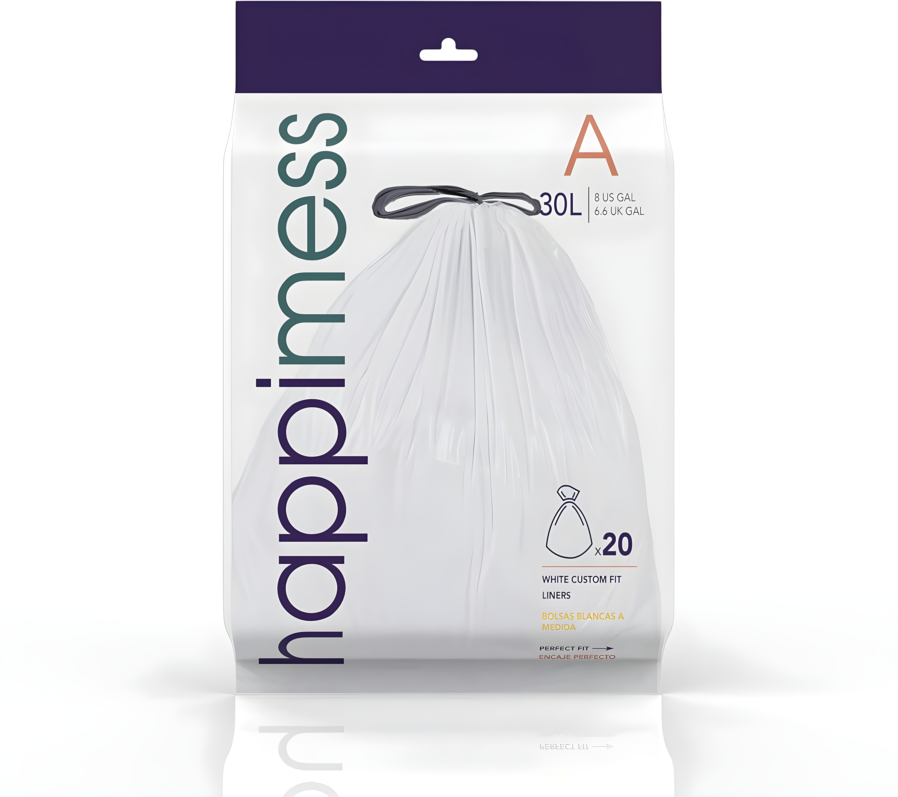 7.9 Gallon Drawstring Trash Can Liner, White (60-Count, 3-Packs of 20 Liners) -happimess