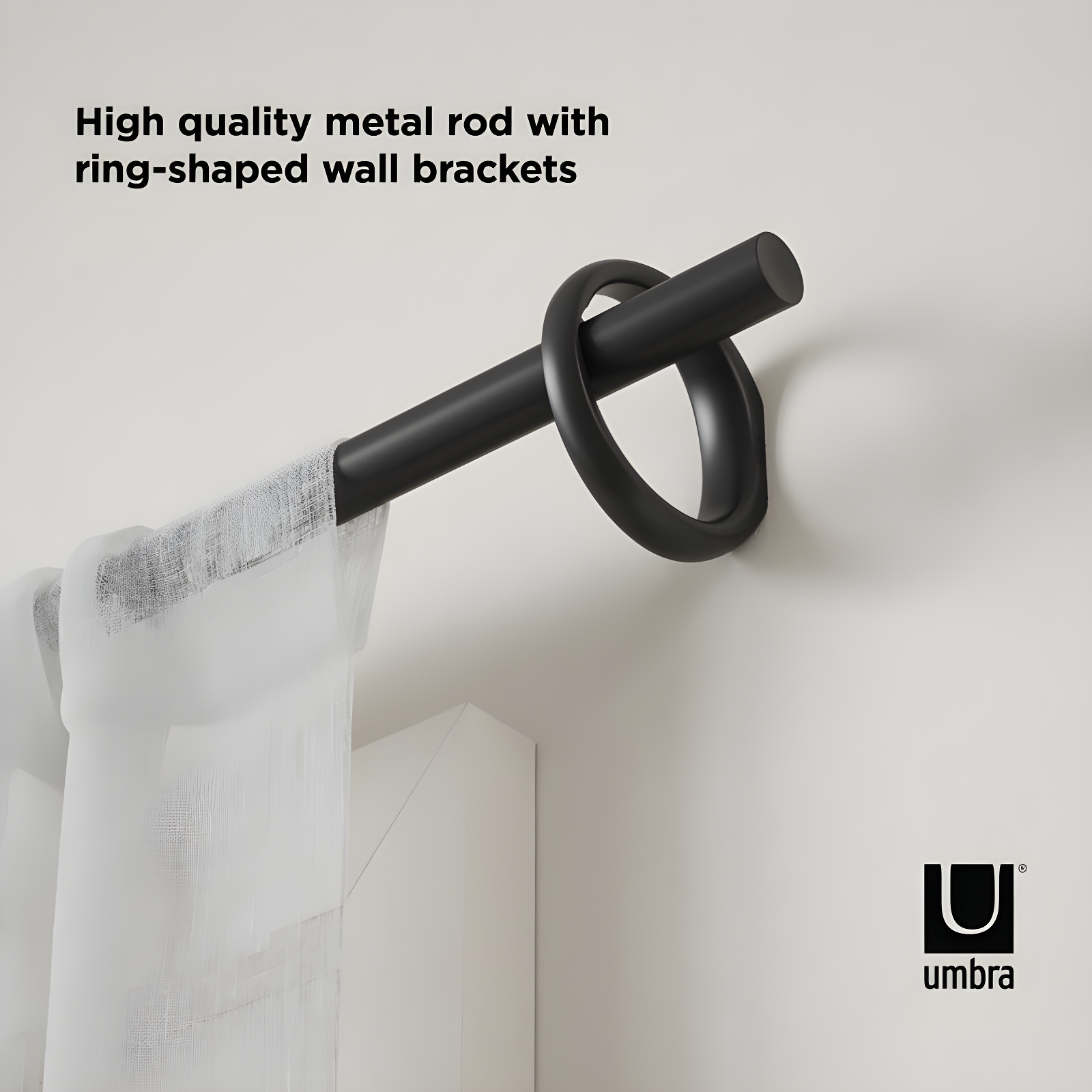 Umbra Steel Adjustable Single Curtain Rod