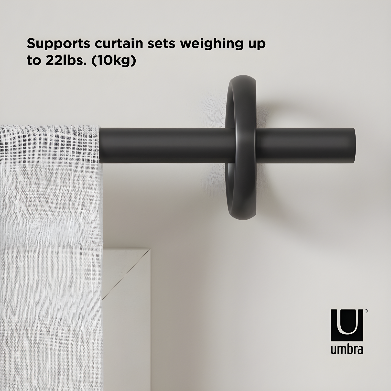 Umbra Steel Adjustable Single Curtain Rod